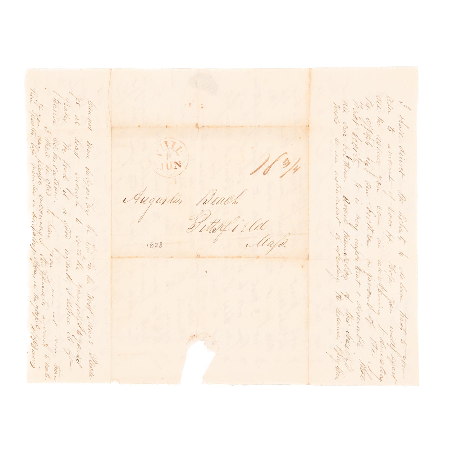 1828 PLATES FOR BAPTIST BIBLE. 1828 Letter to Augustus Beach of BGTS Re: Plates for "Immerser" Bible.