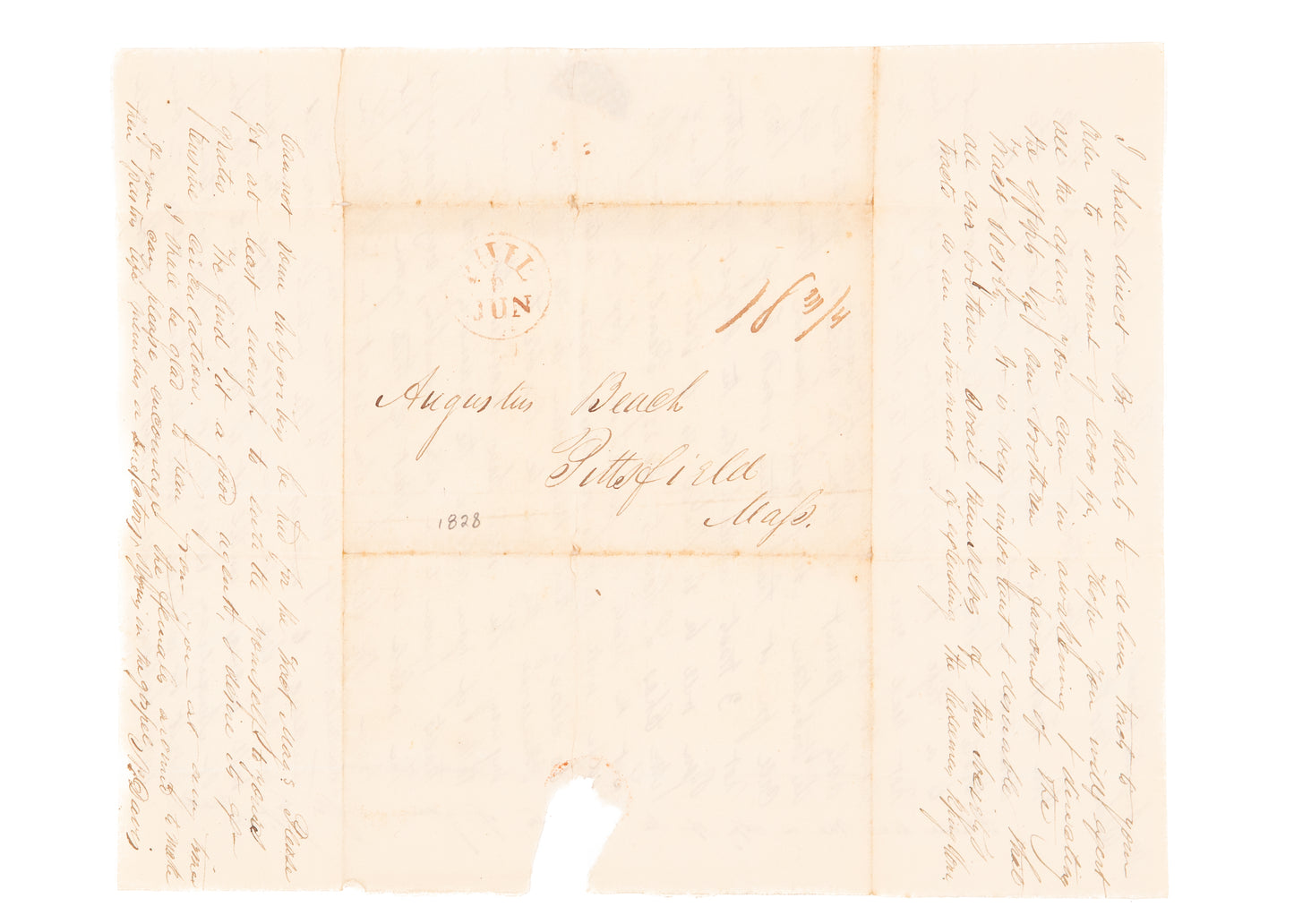 1828 PLATES FOR BAPTIST BIBLE. 1828 Letter to Augustus Beach of BGTS Re: Plates for "Immerser" Bible.