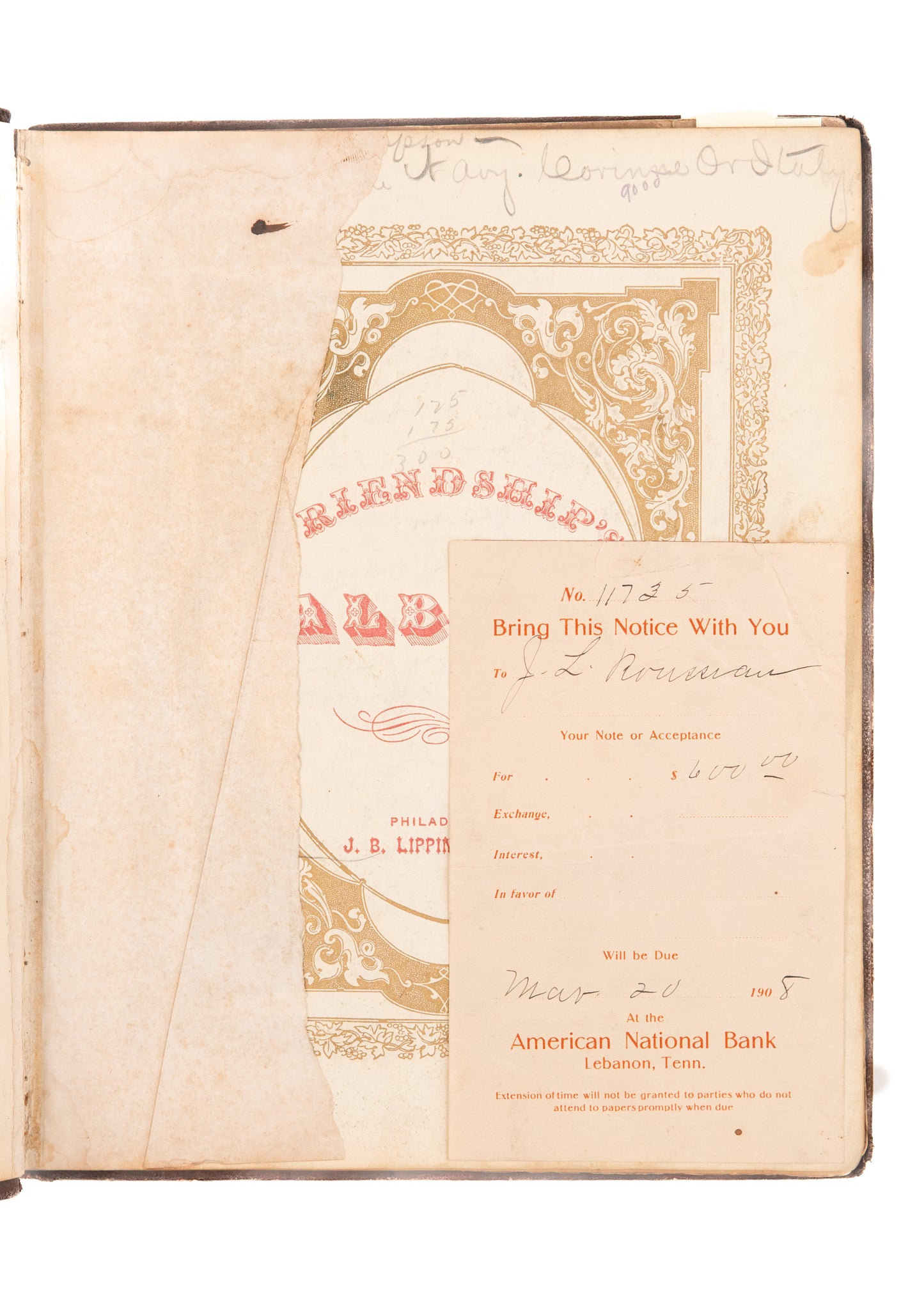 1863 TENNESSEE CONFEDERATE SOLDIER. Journal of A. G. Settle - Killed in Action in Georgia, 1863.