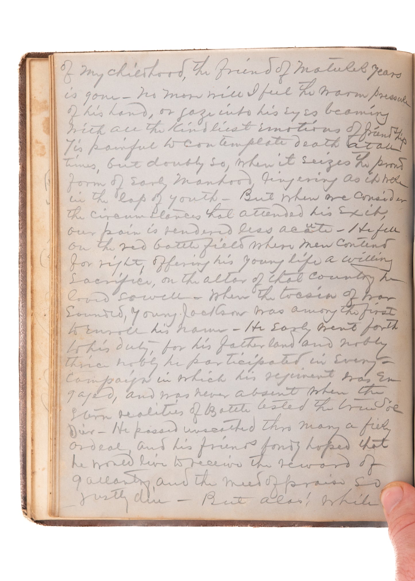 1863 TENNESSEE CONFEDERATE SOLDIER. Journal of A. G. Settle - Killed in Action in Georgia, 1863.