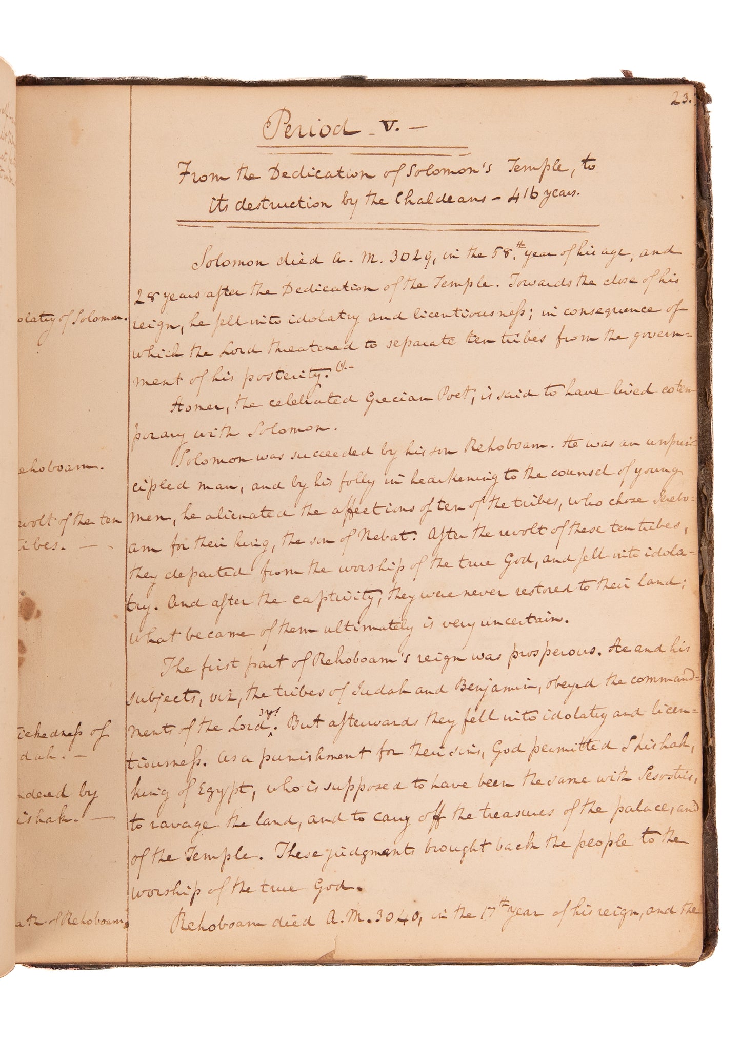 1815 PRINCETON REVIVAL. Lectures Notes of Samuel Miller and Archibald Alexander by Revival Leader.