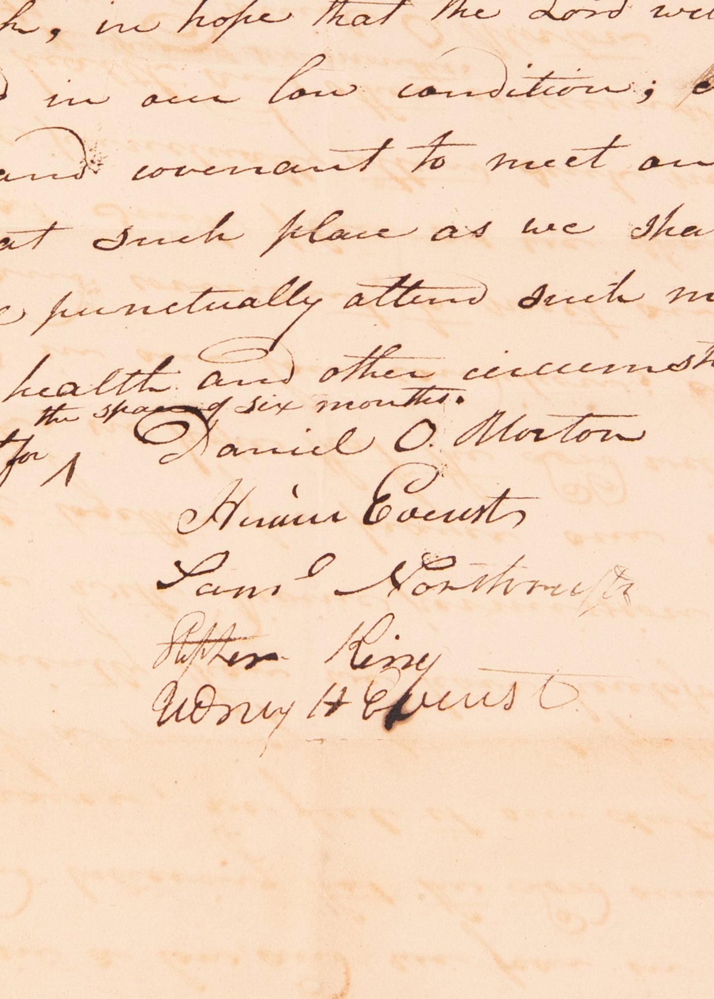 1825 SECOND GREAT AWAKENING. Shoreham, Vermont Congregation Covenant to Pray for Revival.