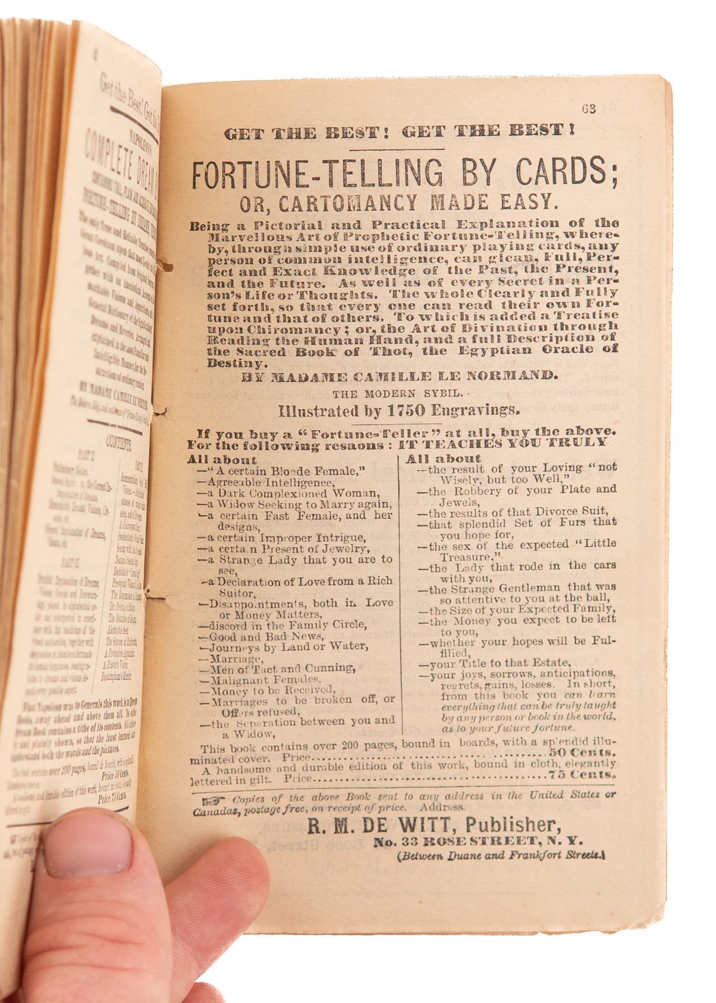 1873 JENNIE ENGEL'S SONGSTER. Immigrant, Romance, and Bawdy Songs. Rare.