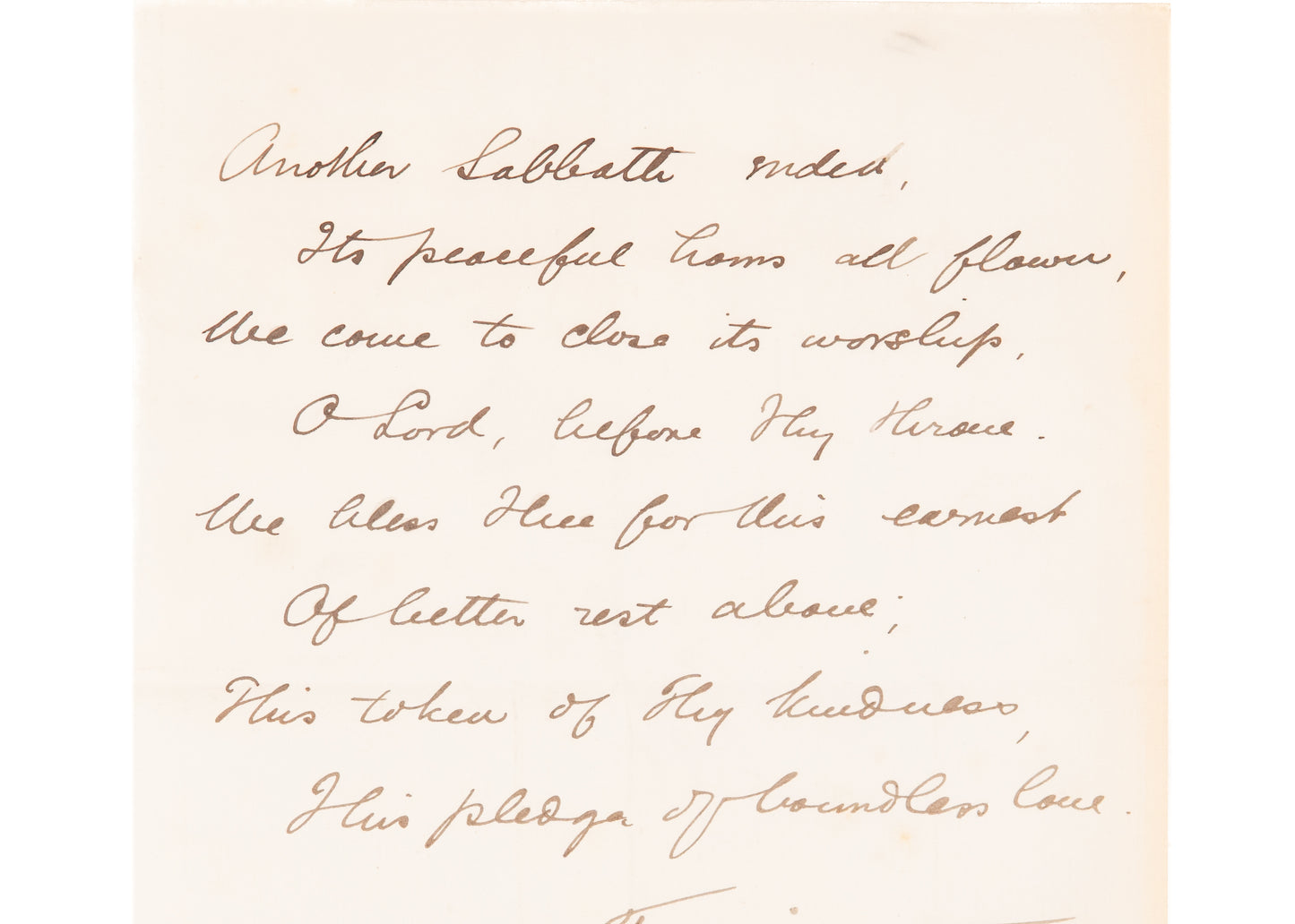 1866 T. VINCENT TYMMS. Baptist Manuscript Hymn by Spurgeon Friend and Co-Worker.