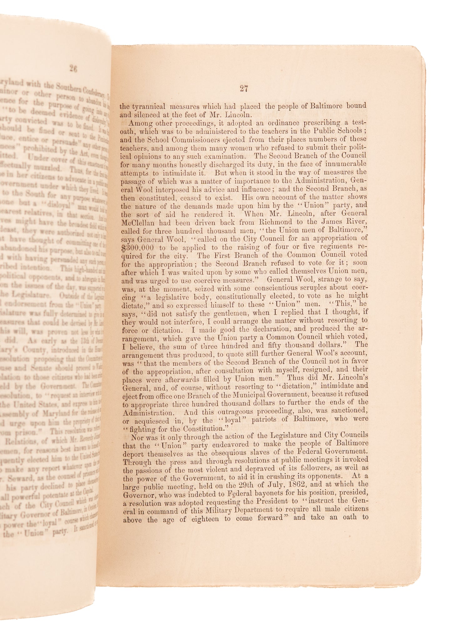 1863 ANONYMOUS. The "Southern Rights" and "Union" Parties in Maryland Contrasted.