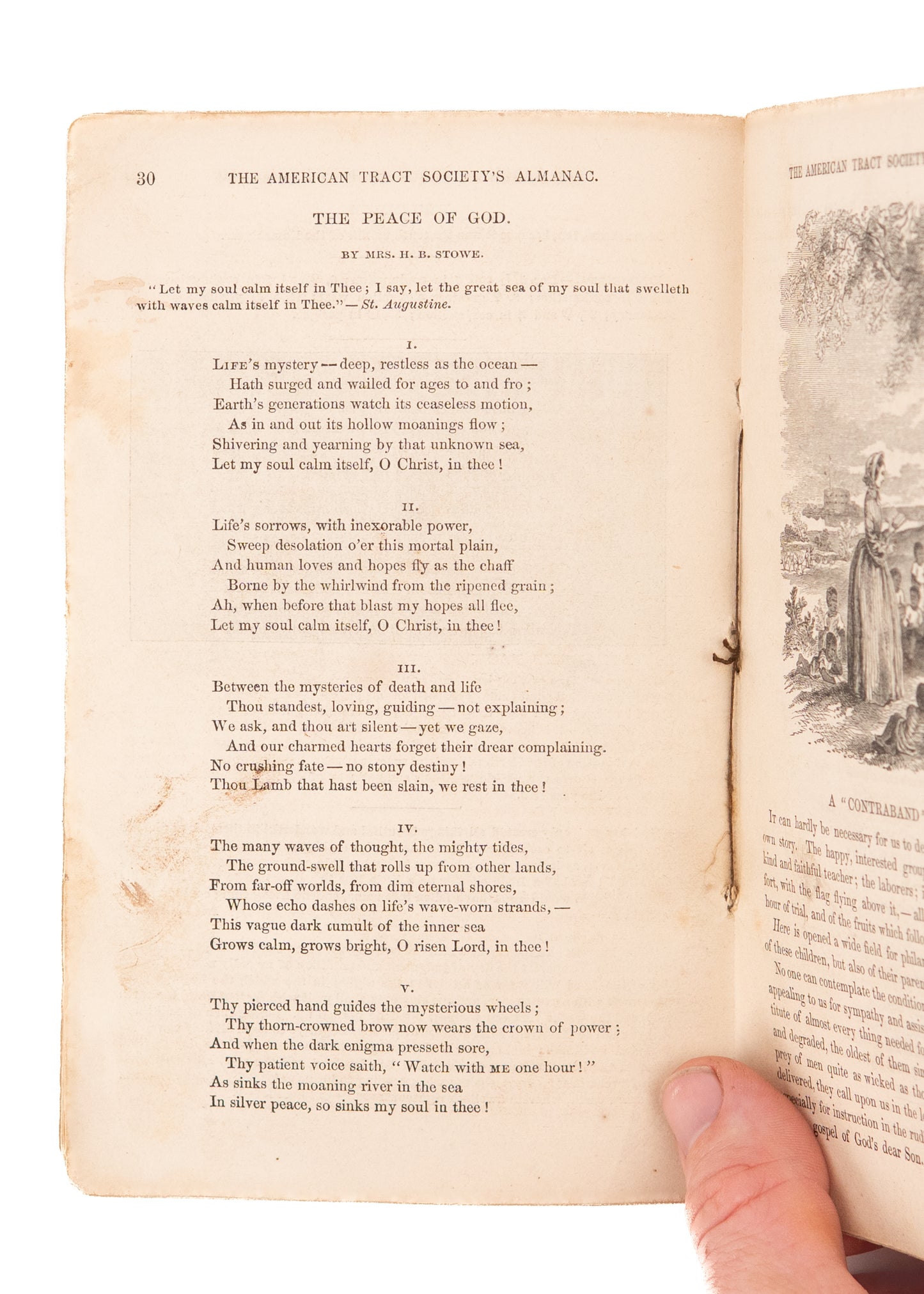 1863 CIVIL WAR - SLAVERY. American Tract Society Almanac - Used by Soldiers. Excellent Content.