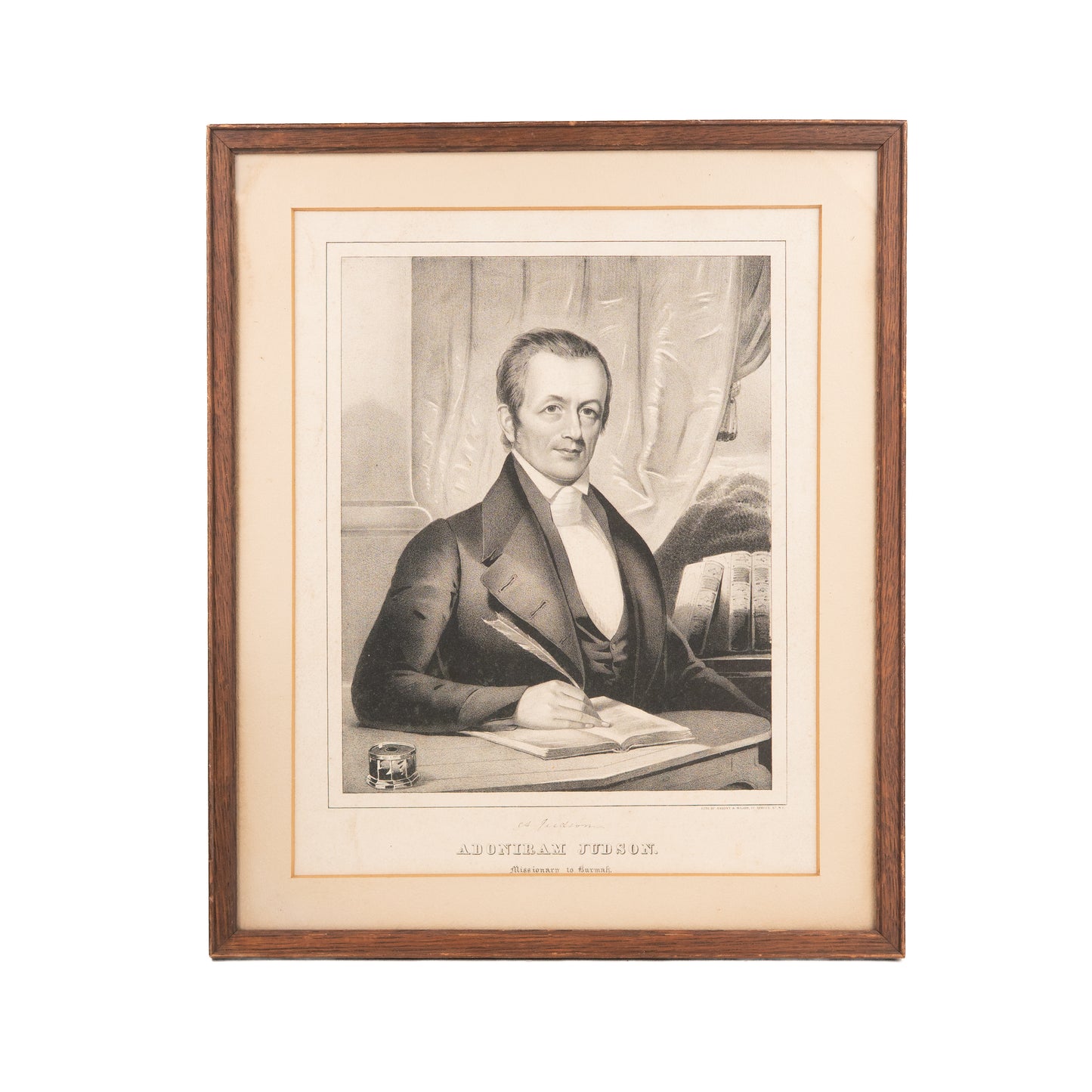 1846 ADONIRAM JUDSON. Exceptional Engraving of the Father of Modern Missions. Scarce.