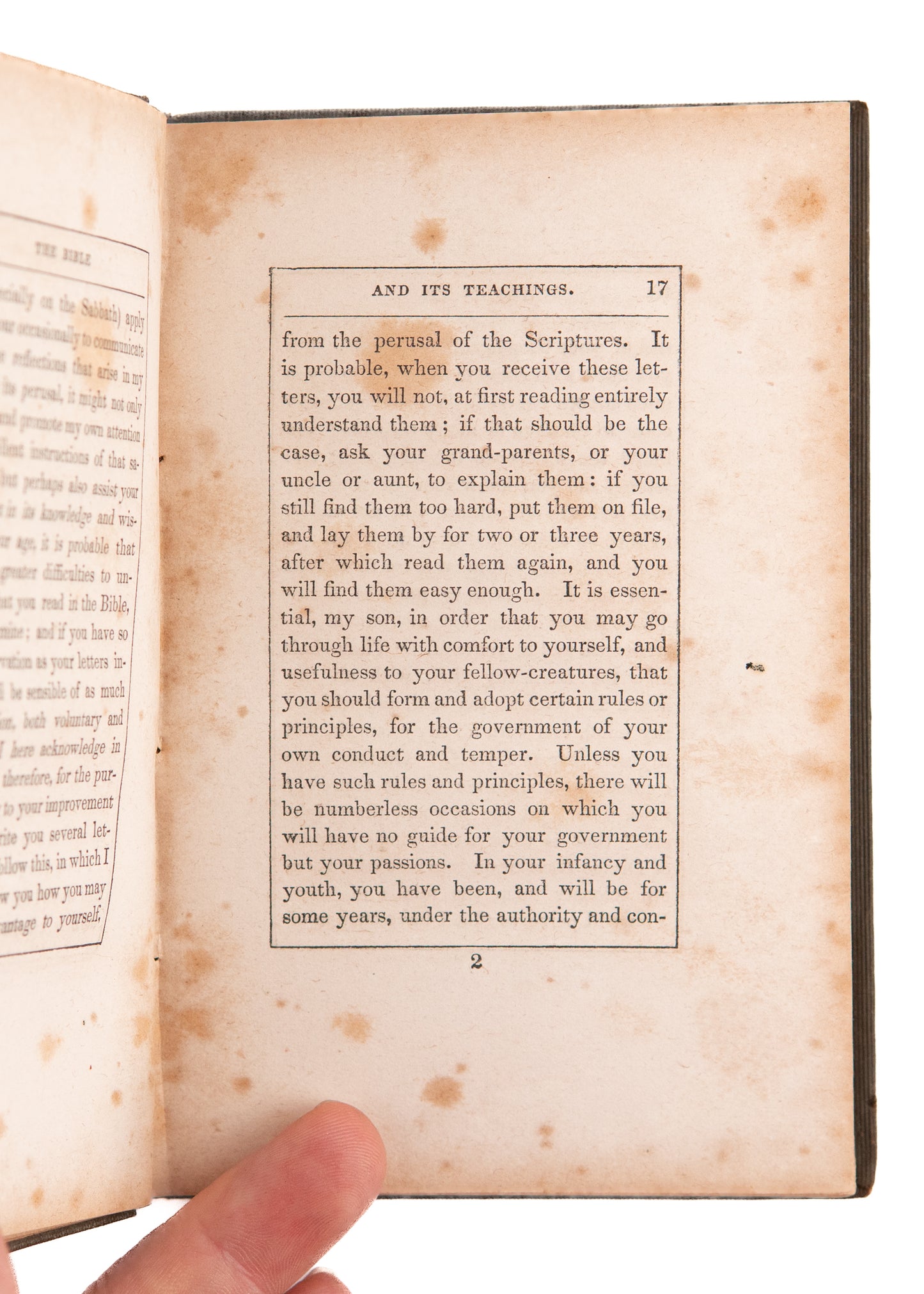 1850 JOHN QUINCY ADAMS. President John Quincy Adams Teaches His Son to Read Scripture Profitably.