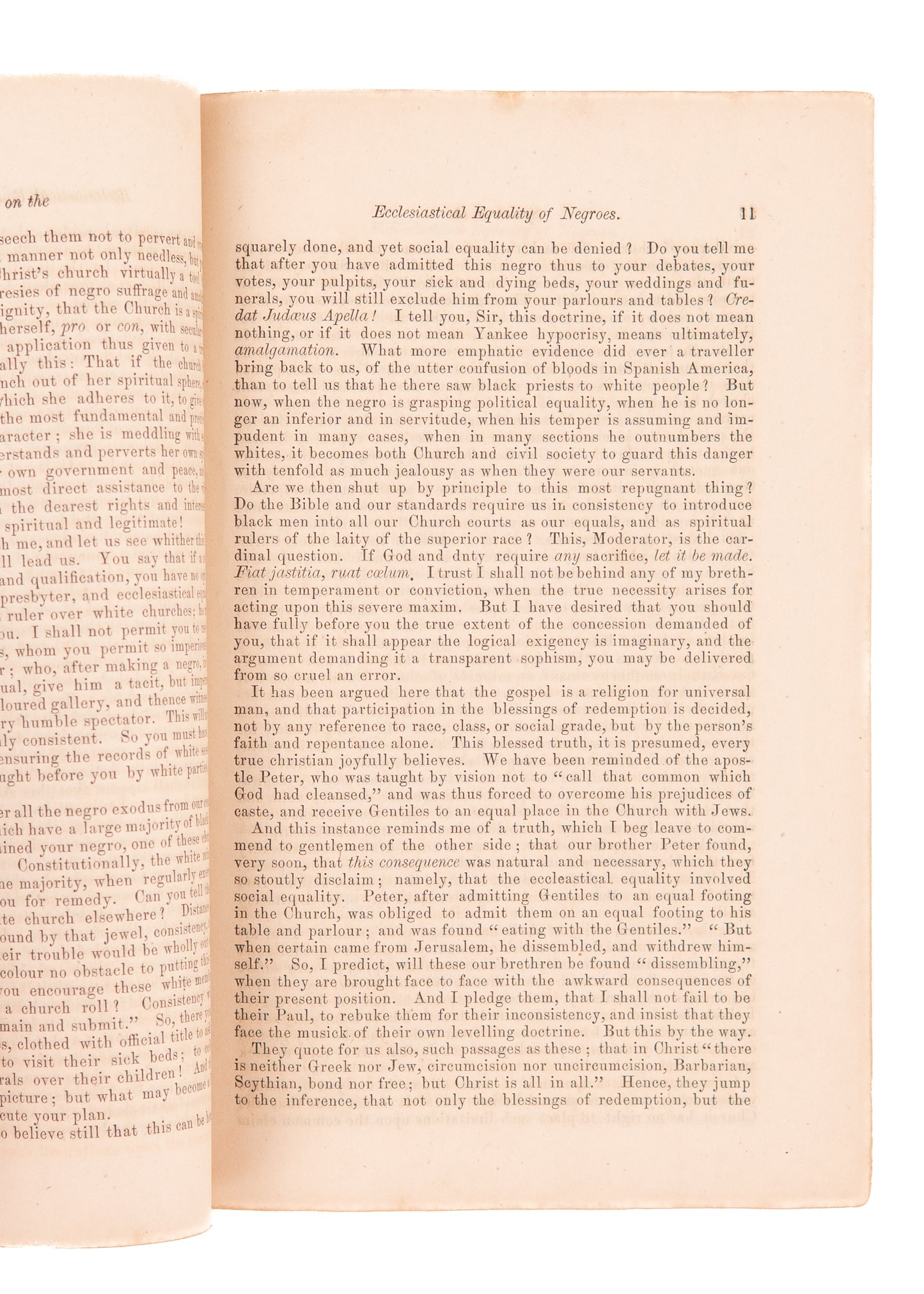 1868 ROBERT L. DABNEY. Against the Equality of Negro Preachers - Pro Church Segregation.
