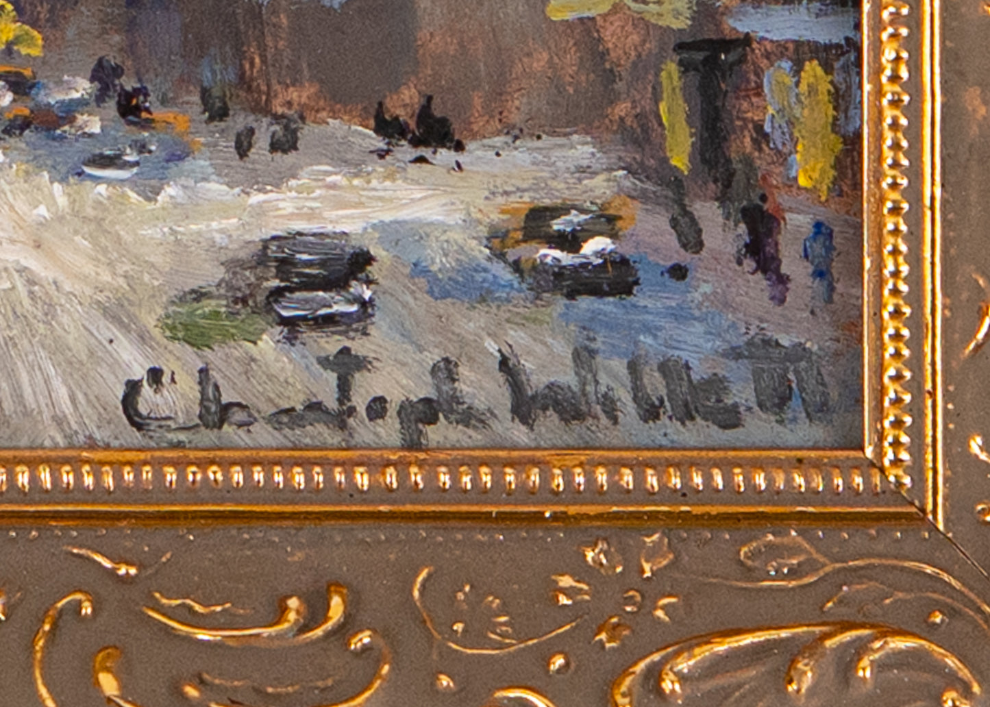 2020 NEW YORK CITY IN THE SNOW. Charming Homage to Guy Carleton Wiggins by Impressionist, Christopher Willett