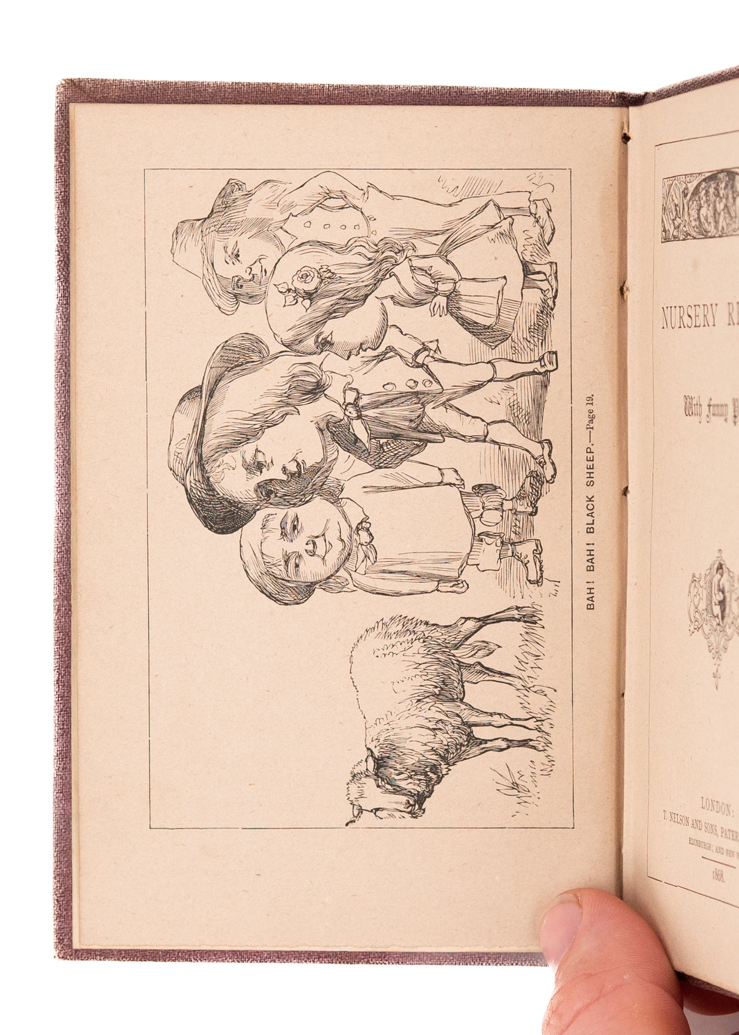 1868 SATIRICAL ILLUSTRATOR. Nursery Rhymes with Funny Pictures. Scarce Juvenalia