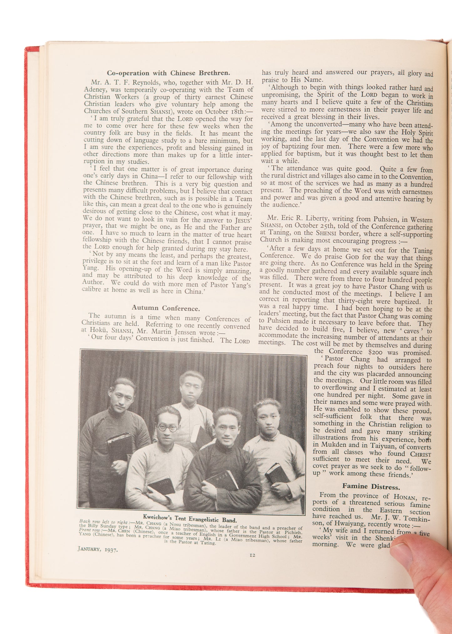 1937 CHINA'S MILLIONS. Martyrdom of Missionaries, Moslems in China, Revival, Rural Chinese Tribes, Thibet.