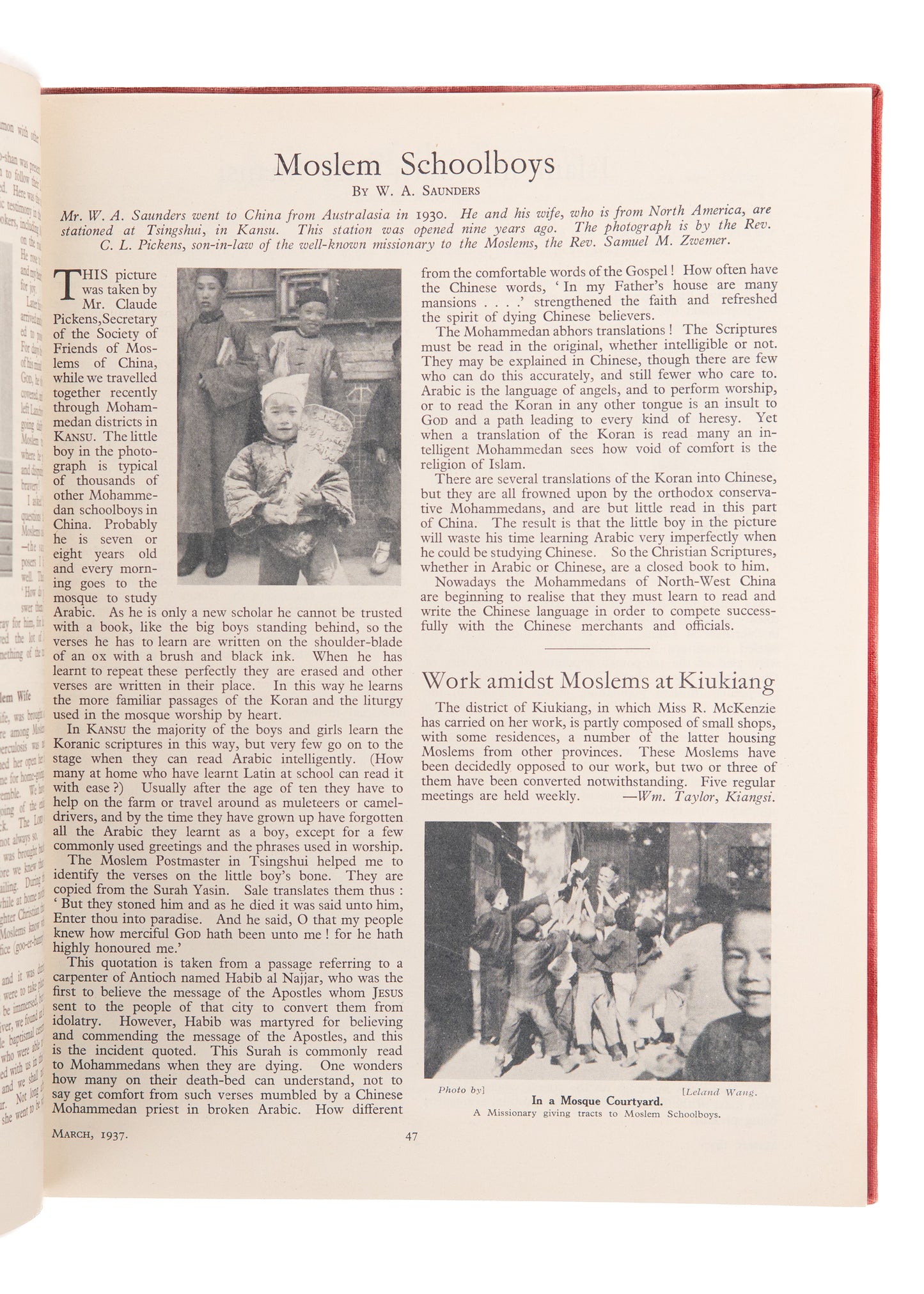 1937 CHINA'S MILLIONS. Martyrdom of Missionaries, Moslems in China, Revival, Rural Chinese Tribes, Thibet.