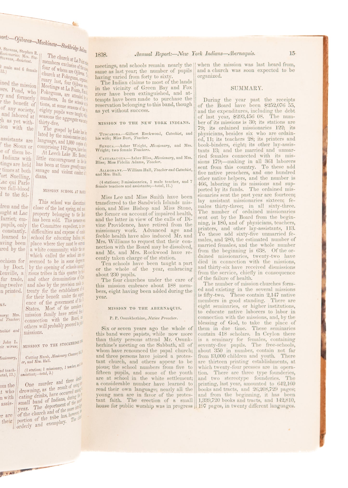 1838 THE MISSIONARY HERALD. Trail of Tears, Hawaiian Missions, Folding Map of Asia.