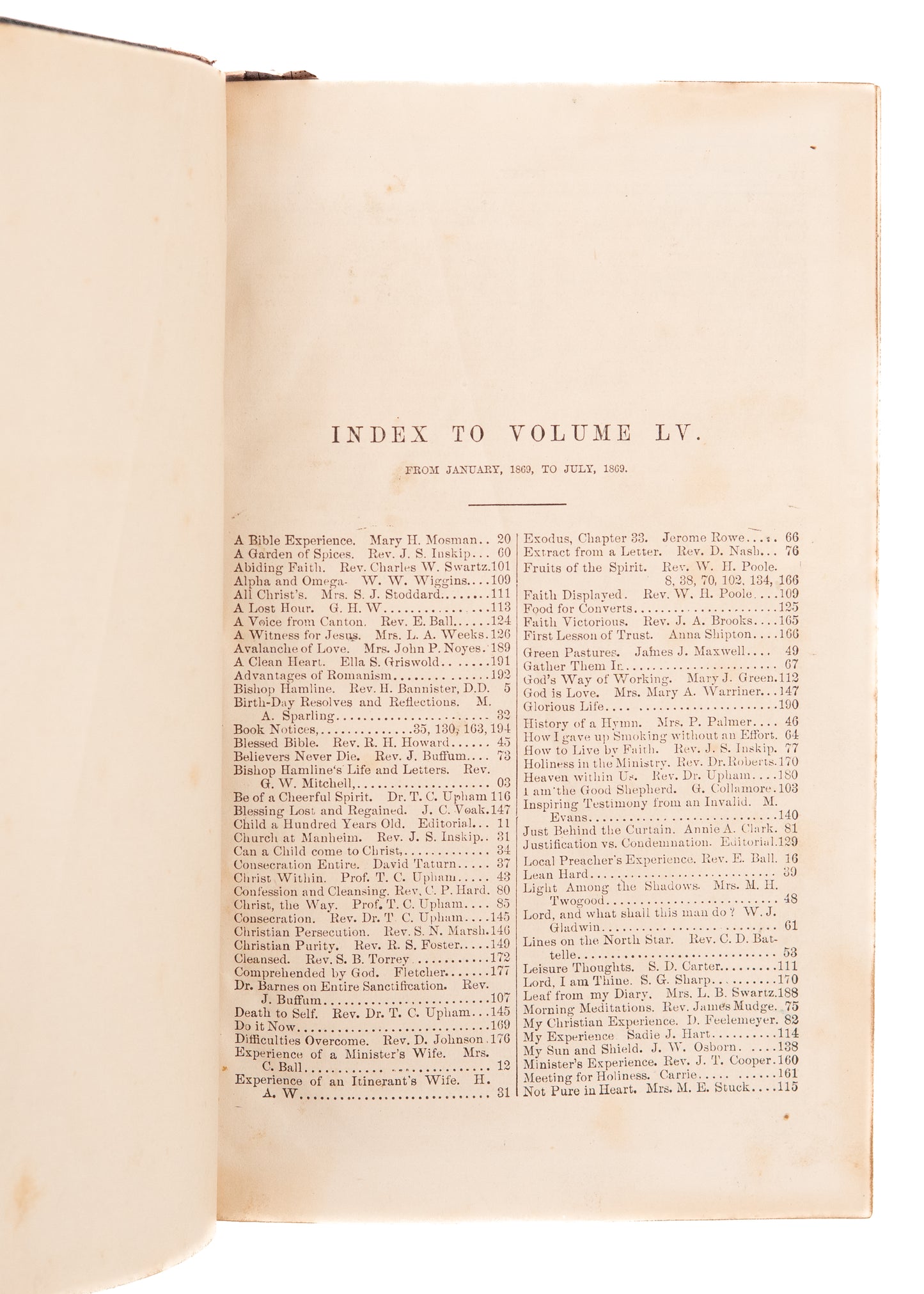 1869-1870 W. C. AND PHOEBE PALMER. The Guide to Holiness Magazine. Four-Volume Sammelband.