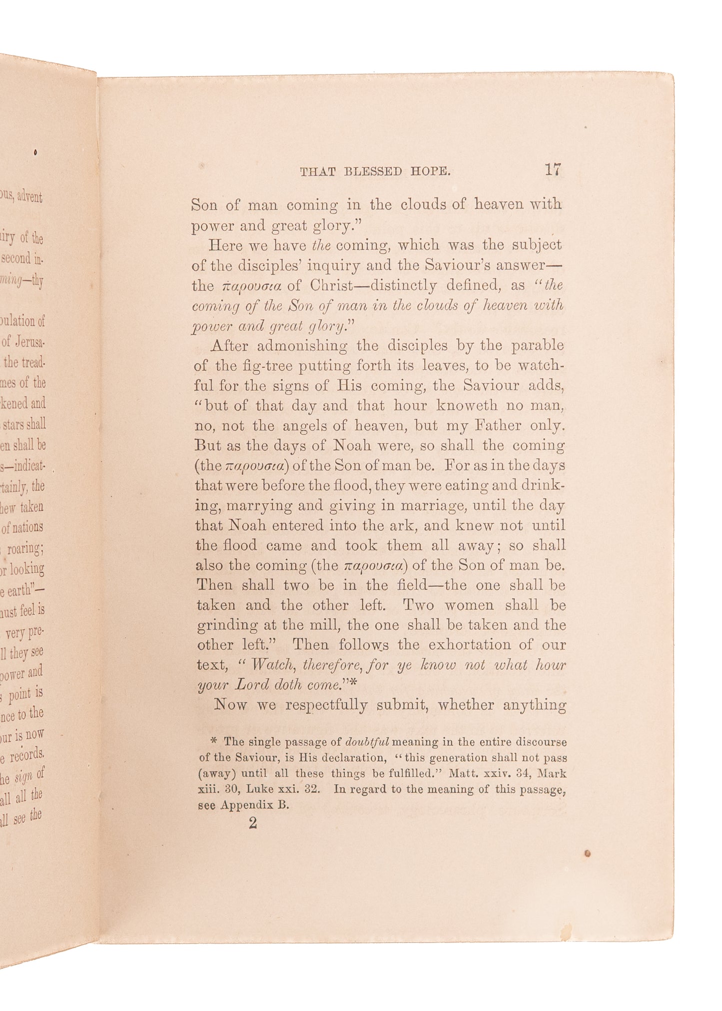1866 JOHN T. DUFFIELD. Discourse on the Second Advent. Pre-Millennialism - Rare.