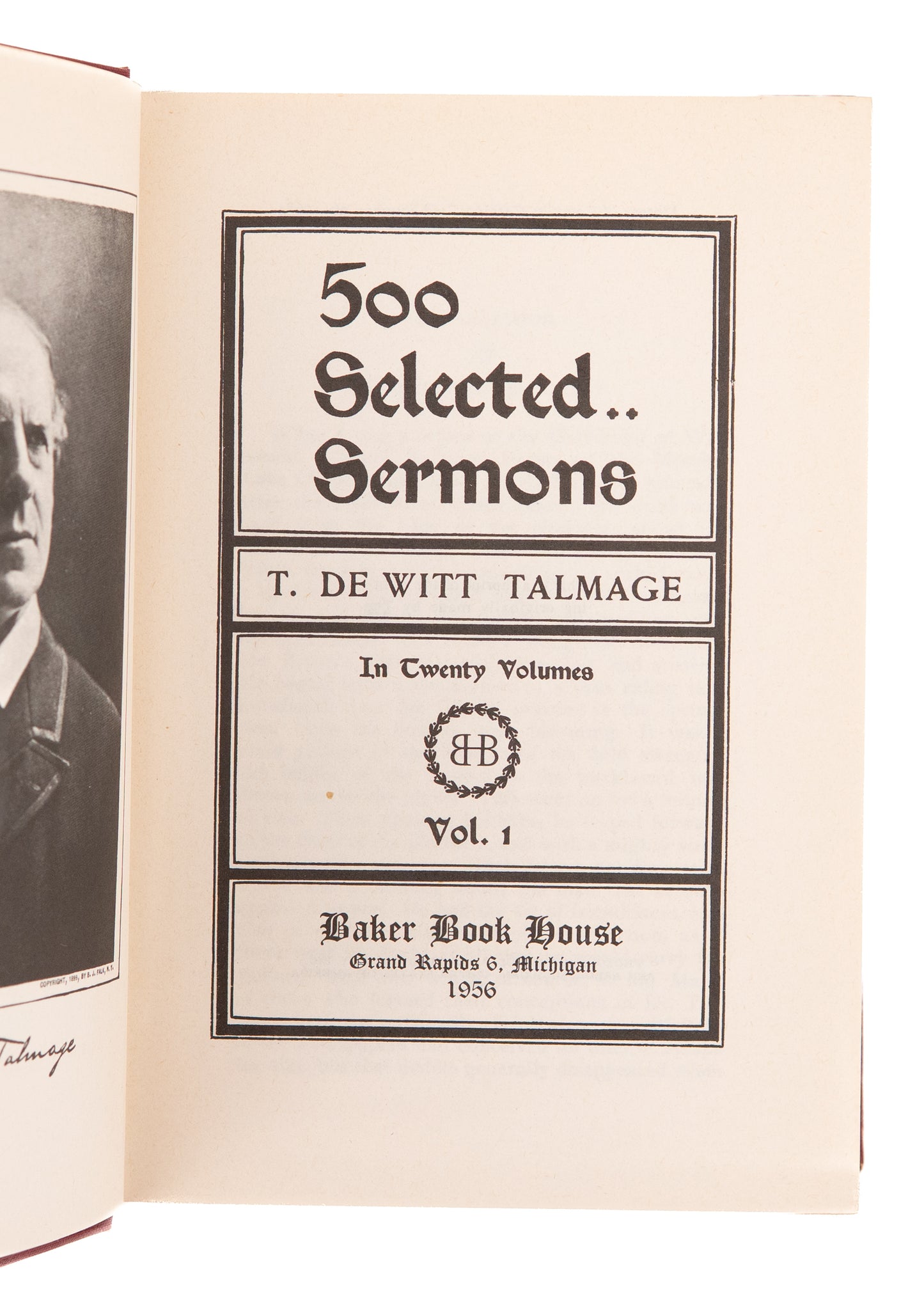 1956 T. DE WITT TALMAGE. 500 Selected Sermons. 20 Volumes in 10. Superb Set.