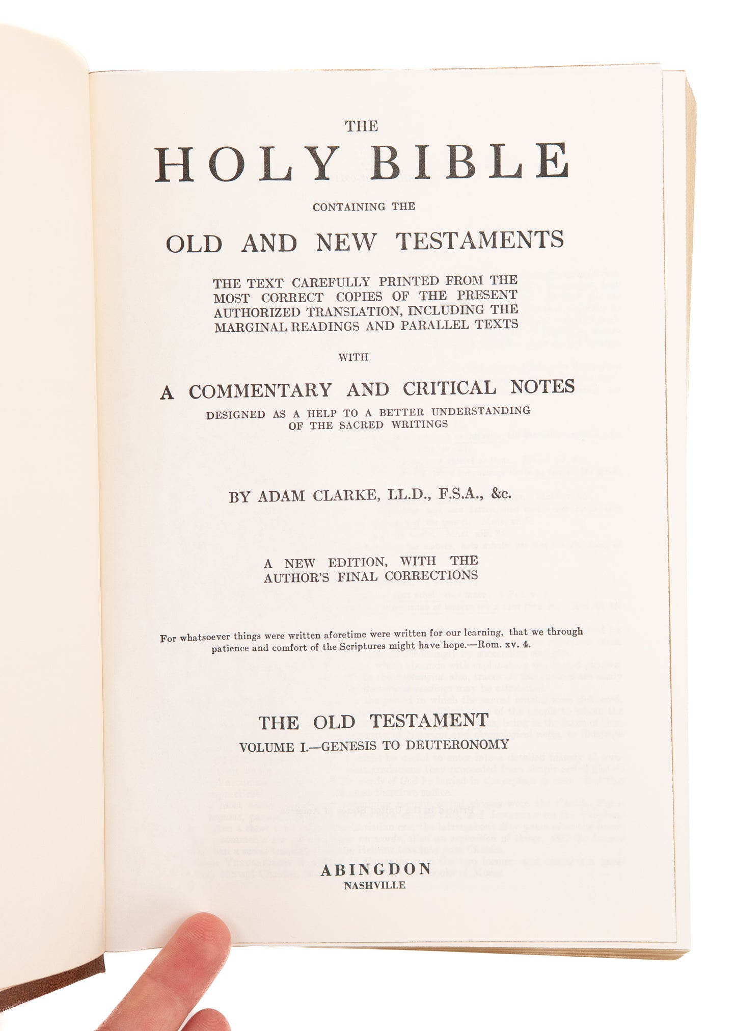1977 ADAM CLARKE. Clarke's Commentary on the Old and New Testament. Superb Example.