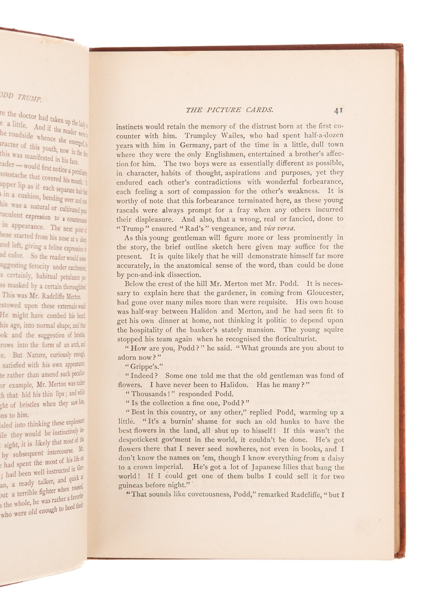 1876 THE ODD TRUMP. Rare Victorian Novel Following Hero "Trump" and His Love-Nemesis, "Clinton."