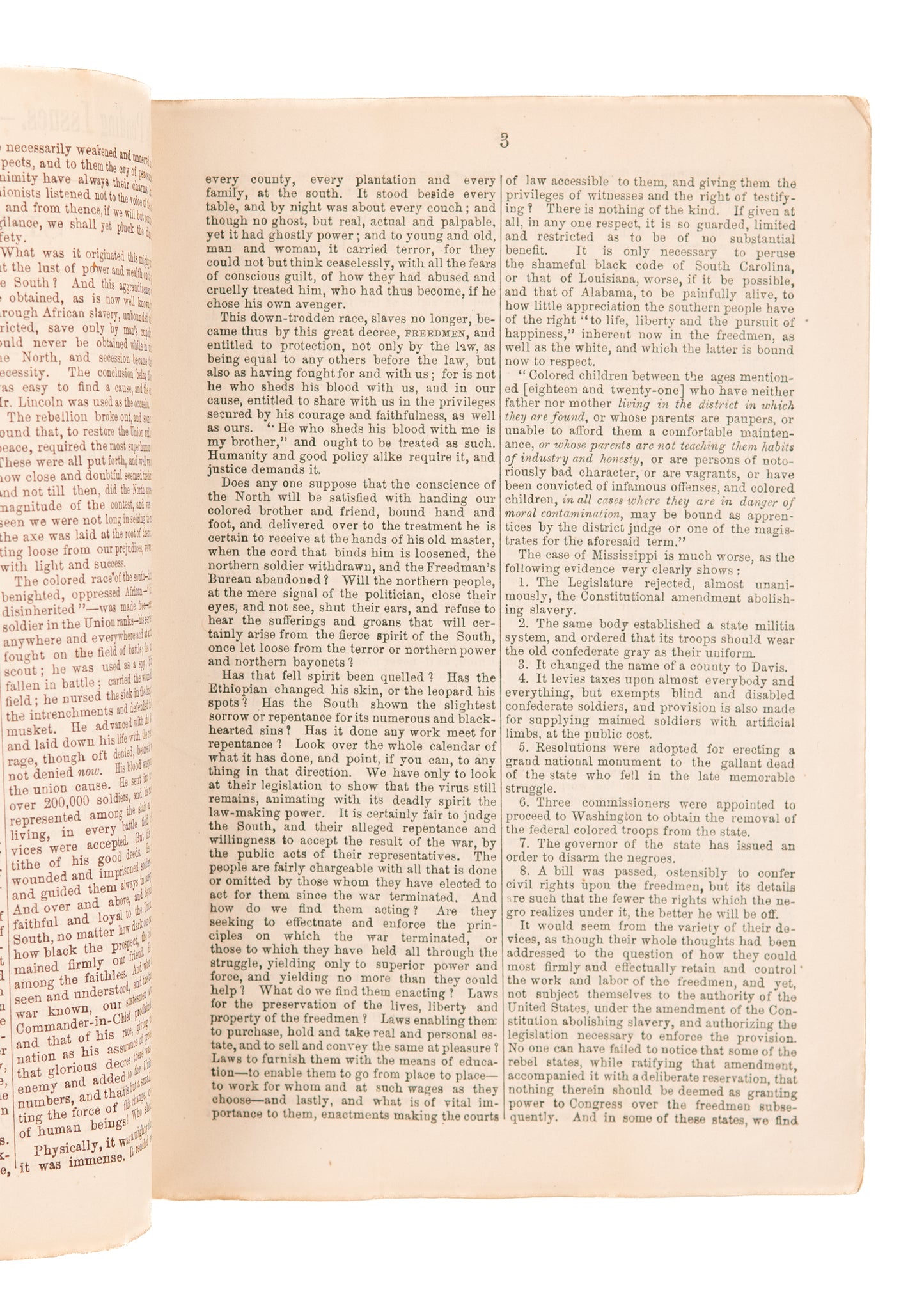 1866 JAMES GIBSON. Equal Rights to All Men, Negro, Native American, and White. Rare!