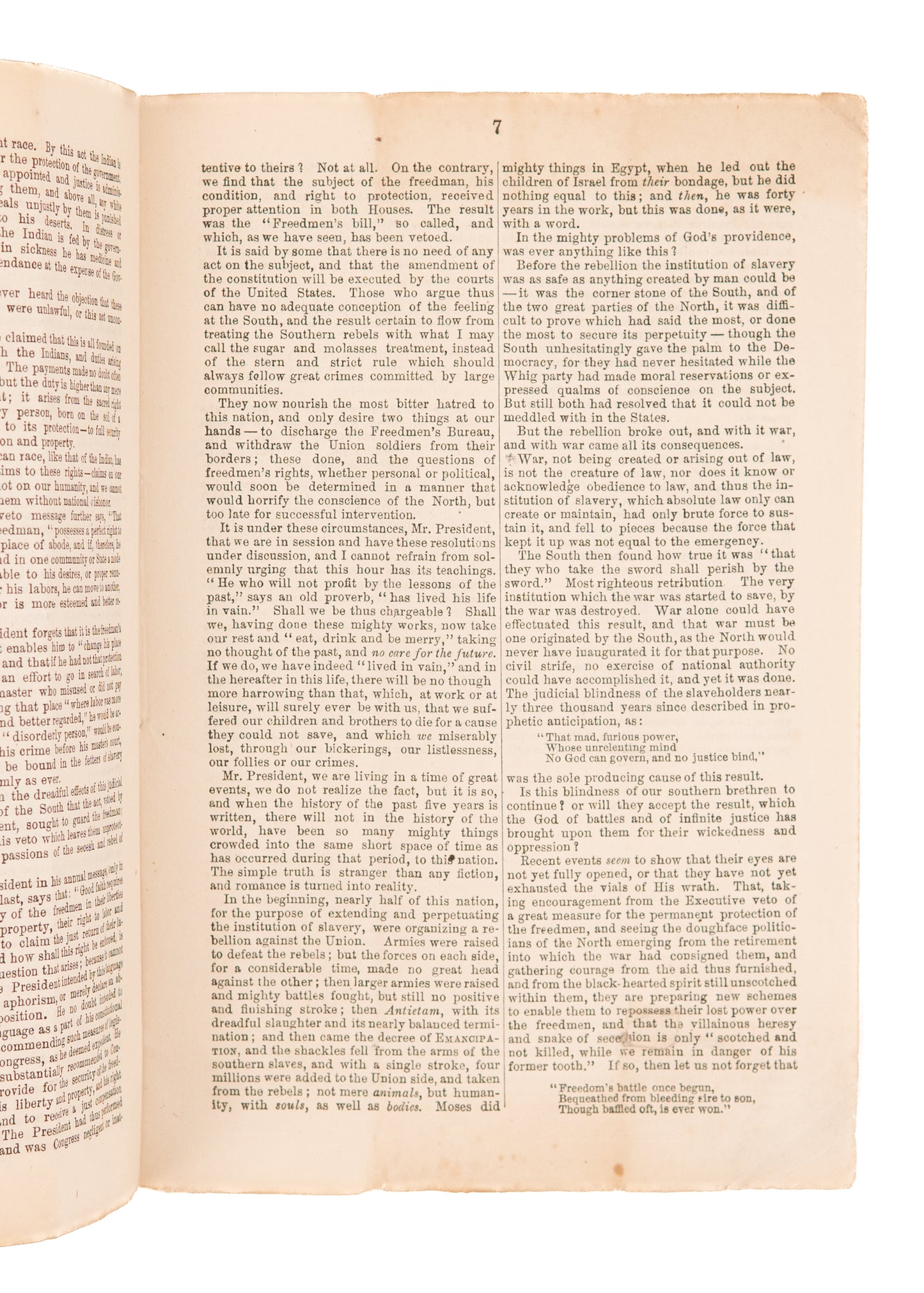 1866 JAMES GIBSON. Equal Rights to All Men, Negro, Native American, and White. Rare!