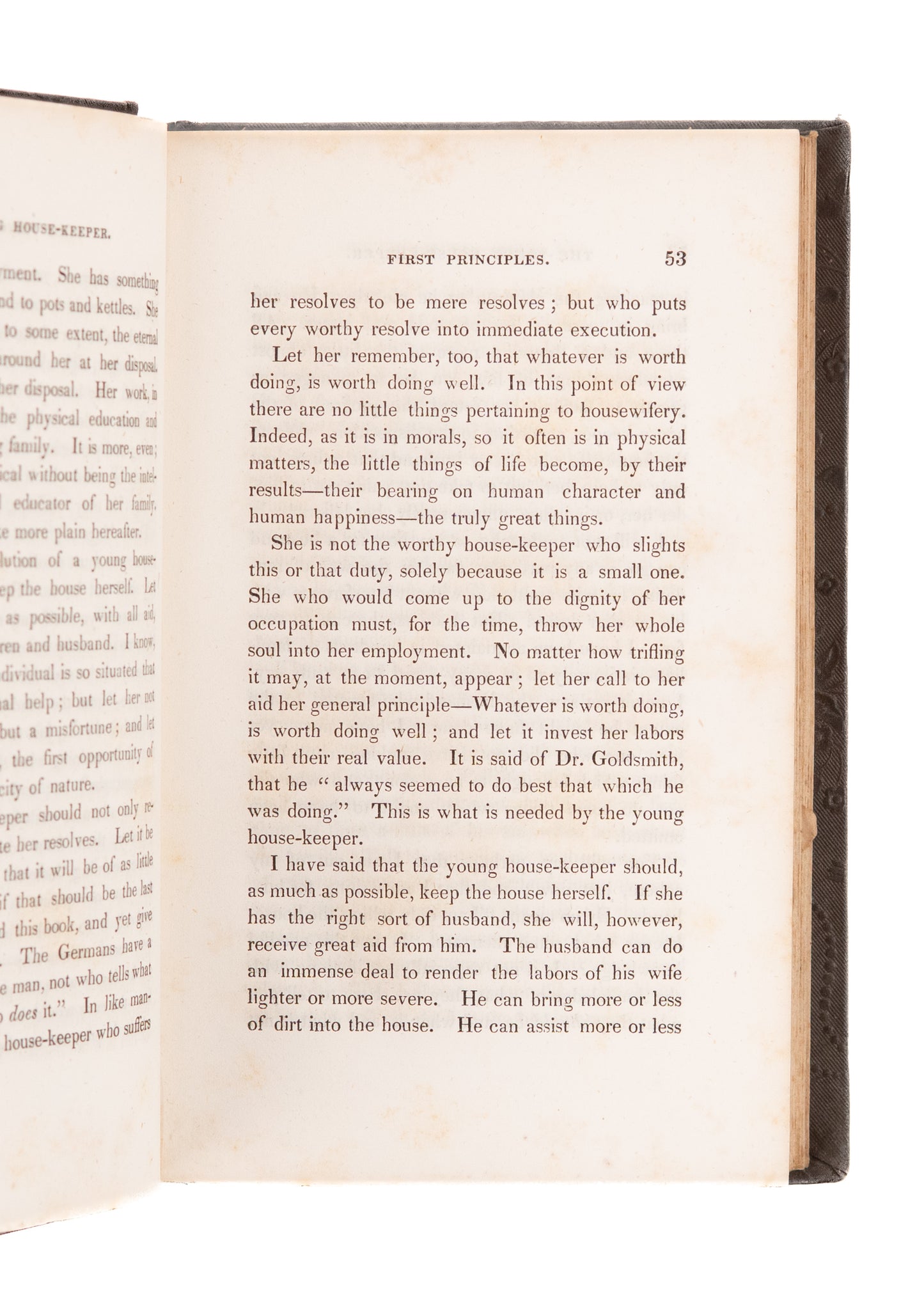 1838 WILLIAM A. ALCOTT. The Young House-Keeper. Thoughts on Food & Cookery.