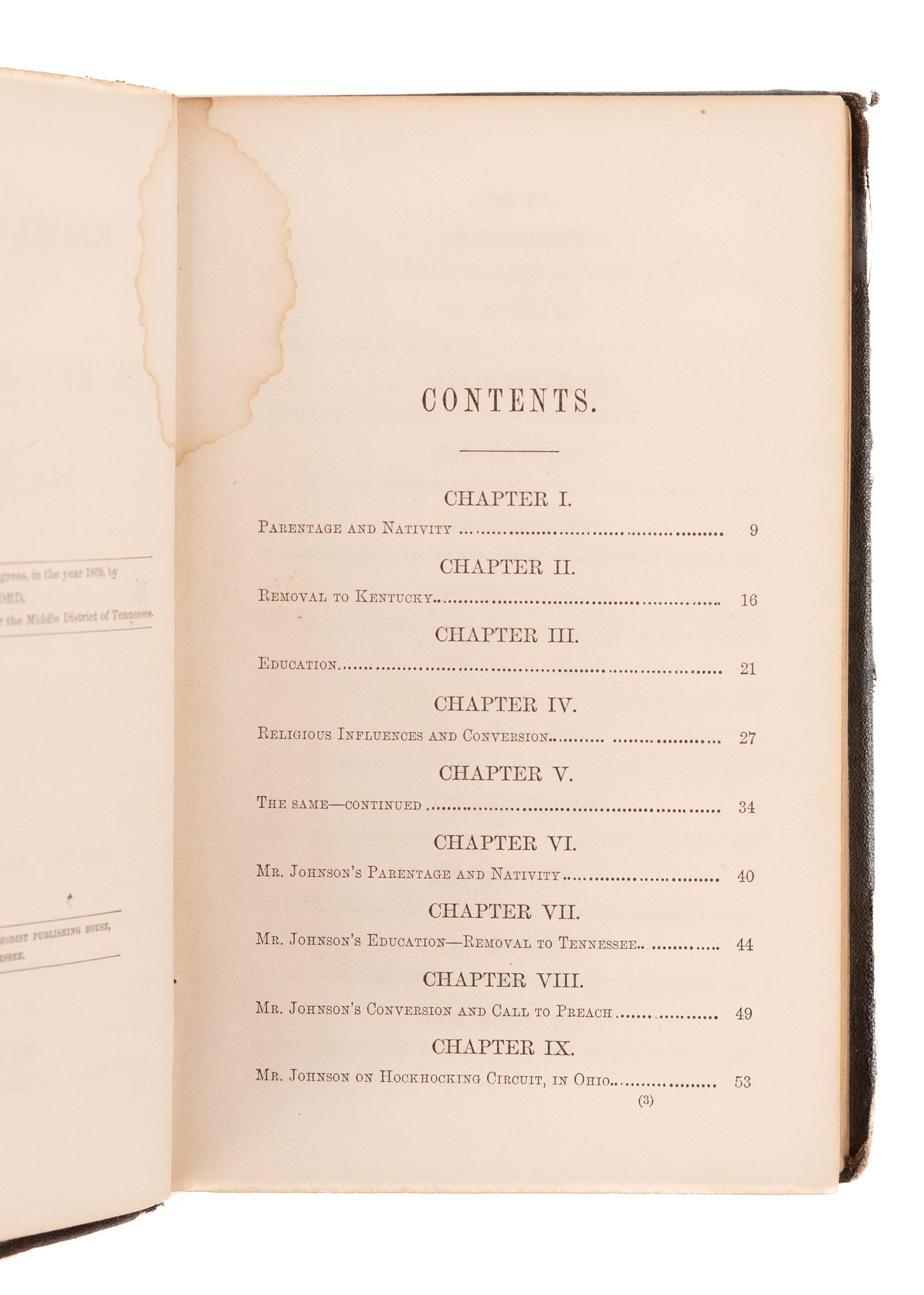 1869 JOHN JOHNSON. Recollections of a Slave-State Methodists. Catechism for Slave-Owners, &c.