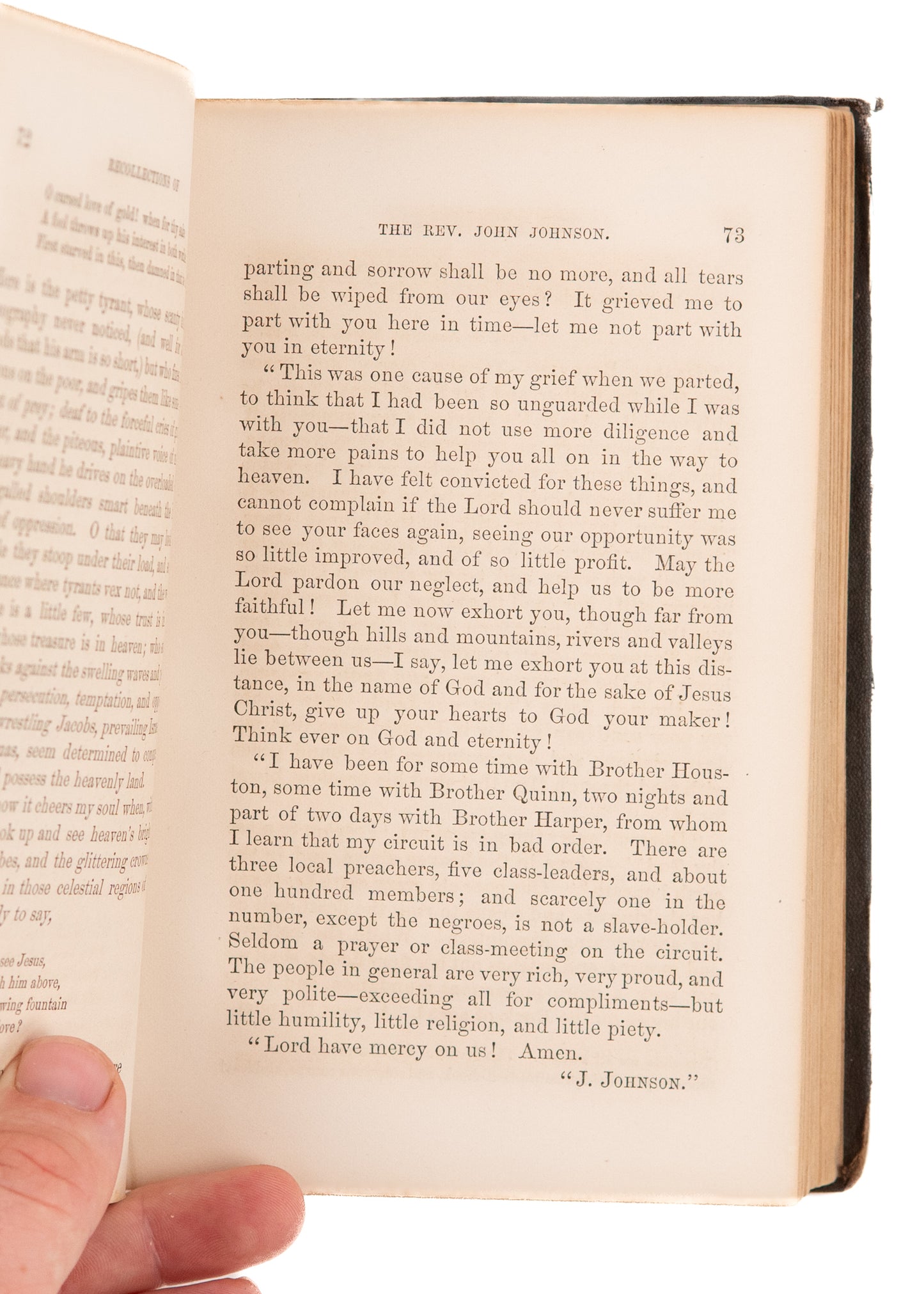 1869 JOHN JOHNSON. Recollections of a Slave-State Methodists. Catechism for Slave-Owners, &c.