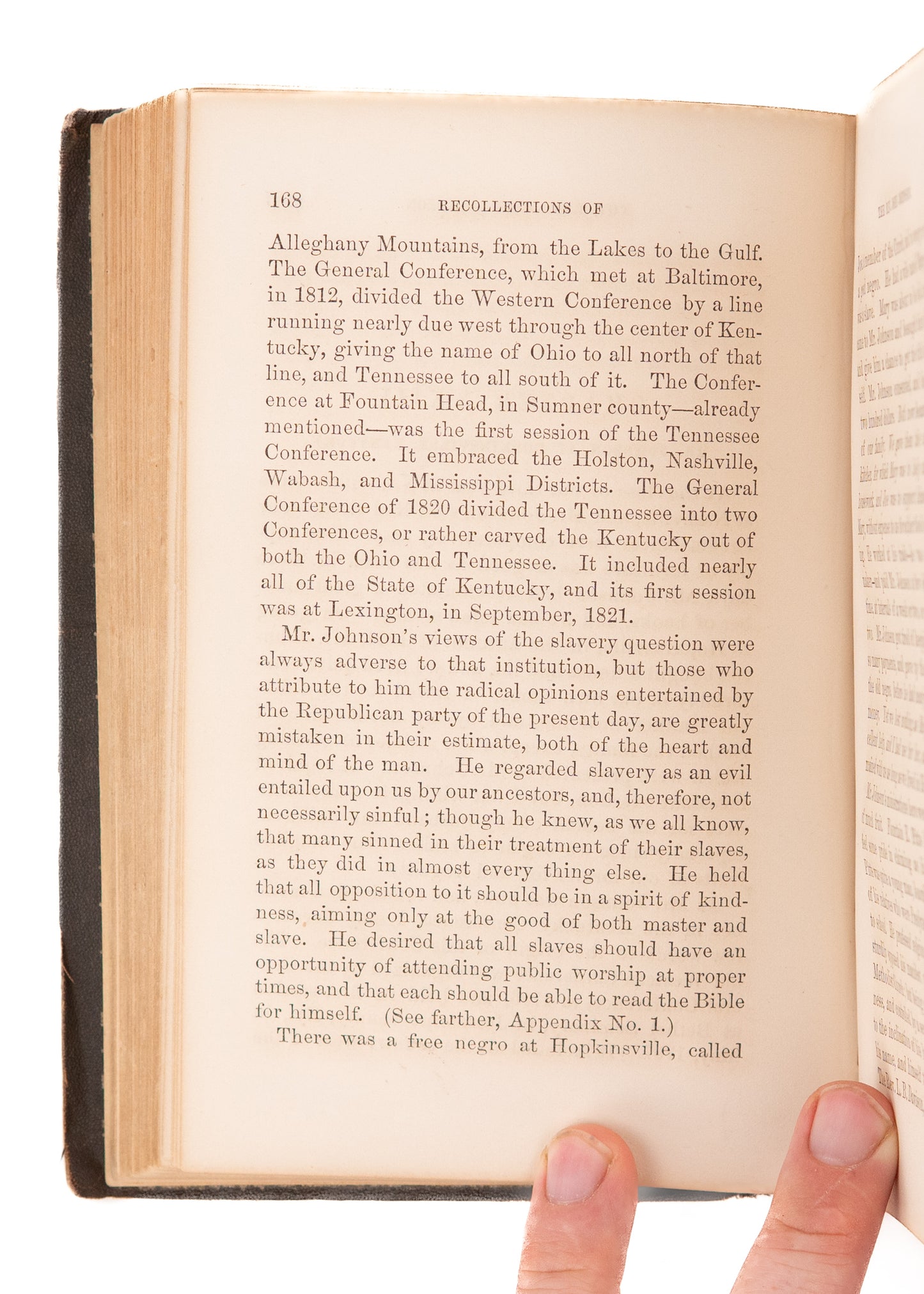 1869 JOHN JOHNSON. Recollections of a Slave-State Methodists. Catechism for Slave-Owners, &c.