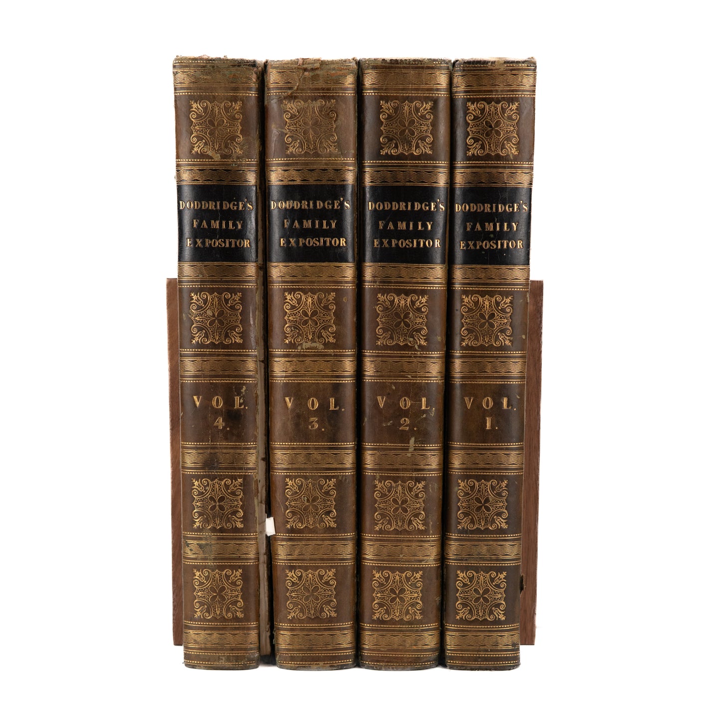 1817 PHILIP DODDRIDGE & JOB ORTON. The Family Expositor. 4 Large Leather Volumes