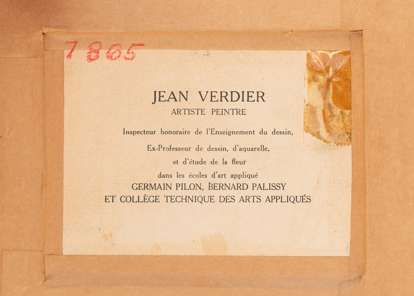 JEAN VERDIER. Charming Original French Country Still Life Entitled, "Coloreés"