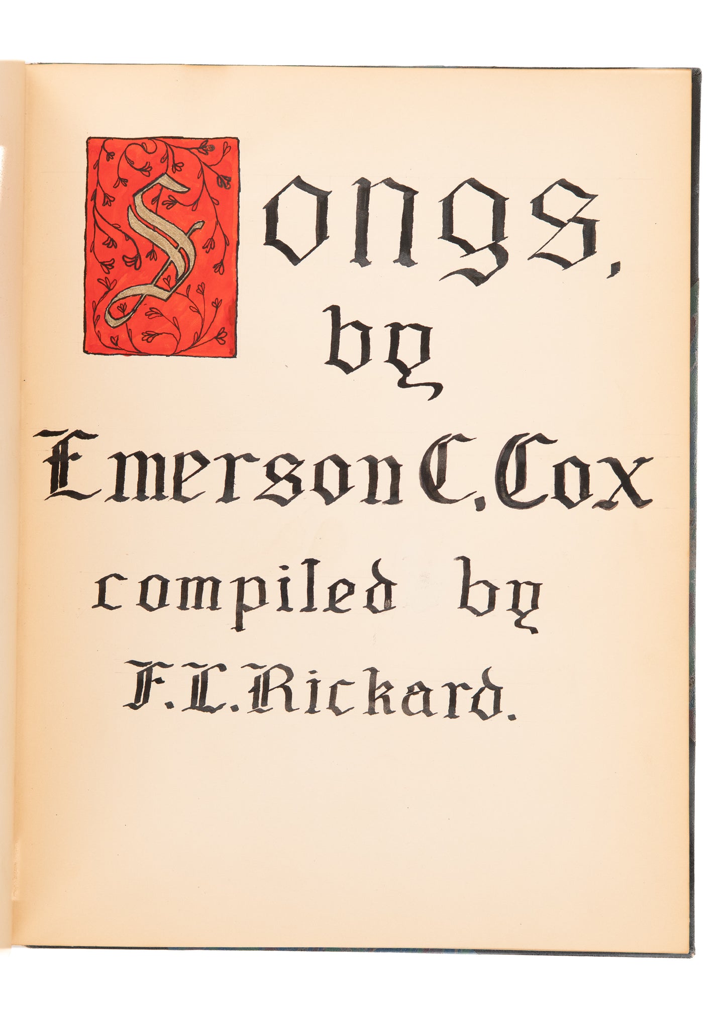 1920's EMERSON C. COX. Early Baptist Composer Unpublished MSs, Including Slavery Song, &c.