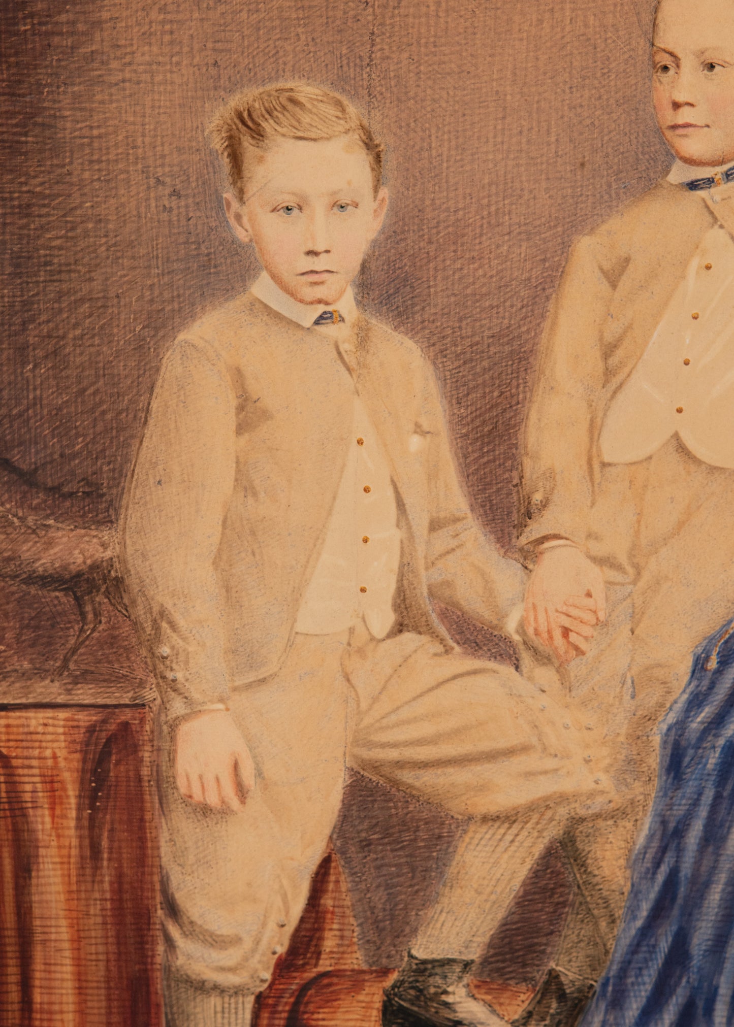 1861 SUSANNAH SPURGEON. Superb Painting of Susannah Spurgeon & Her Boys. Owned Spurgeon Family.