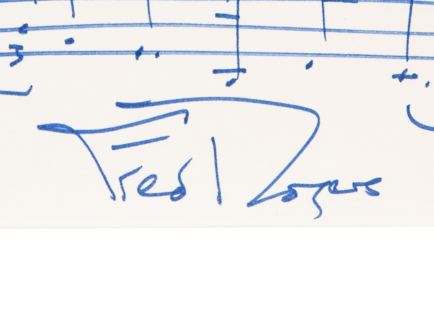 1990 MR. ROGERS. Autographed Opening Notes of "It's a Beautiful Day in the Neighborhood."