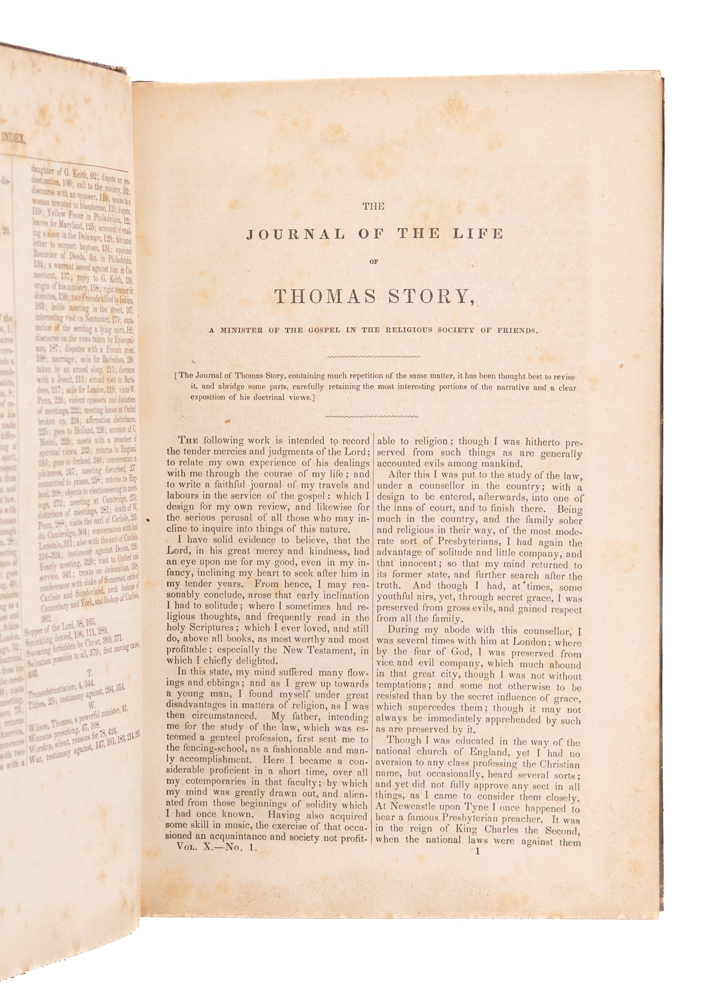 1846 FRIEND'S LIBRARY #10. 17th Century Quaker Memoir of William Penn Friend, Thomas Story.