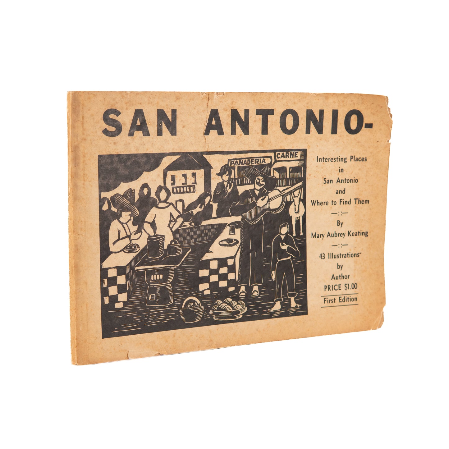 1935 MARY AUBREY KING. San Antonio - Very Scarce 43 Woodcuts by Important Texas Modernist