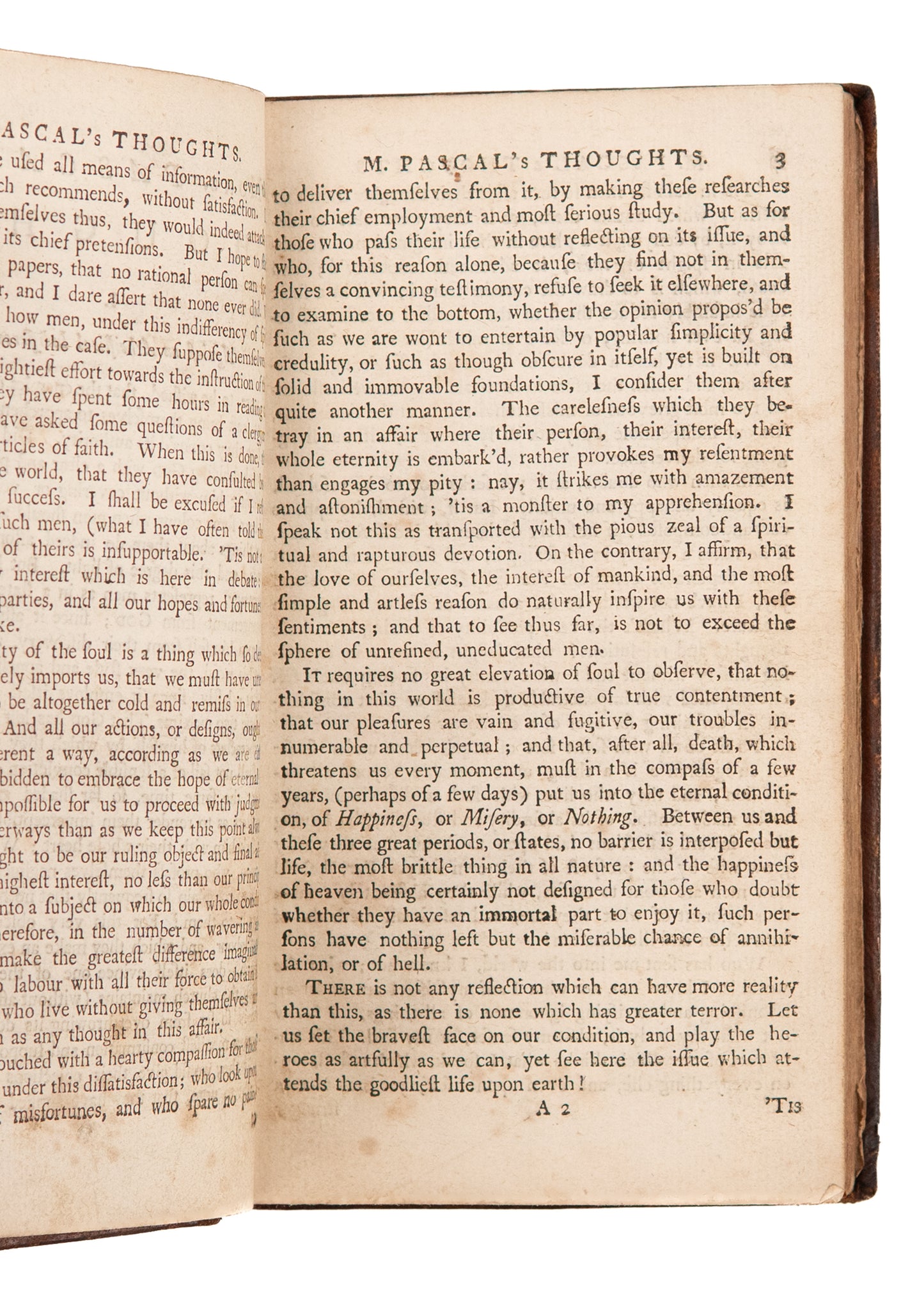1751 BLAISE PASCAL. Thoughts on Religion and Other Subjects. Descartes' Friend & Nemesis.