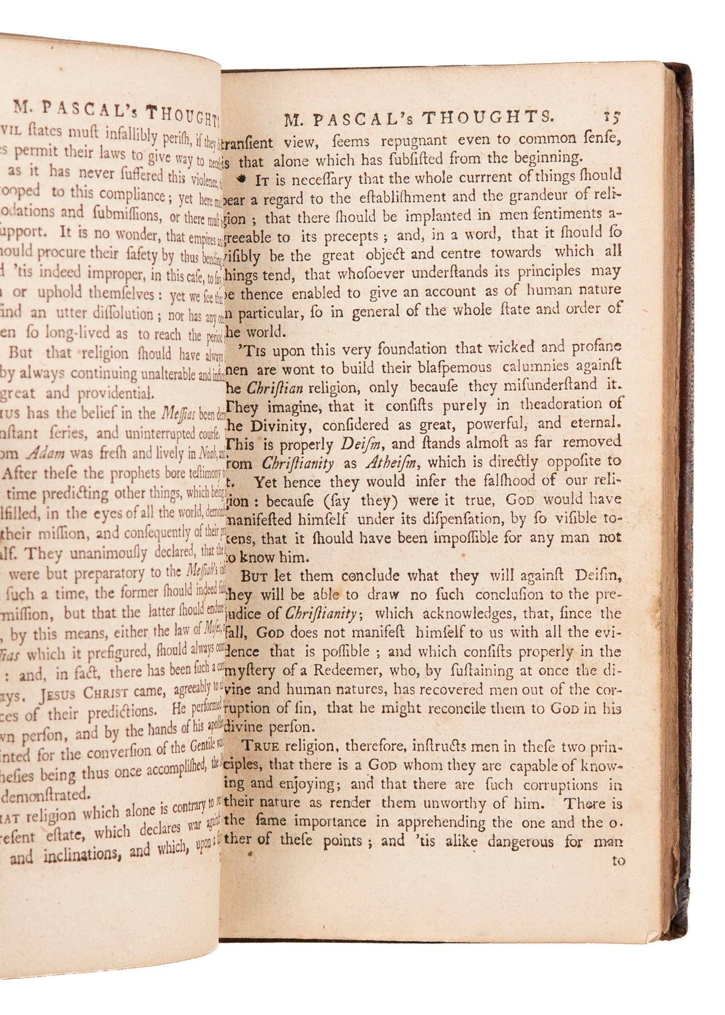 1751 BLAISE PASCAL. Thoughts on Religion and Other Subjects. Descartes' Friend & Nemesis.