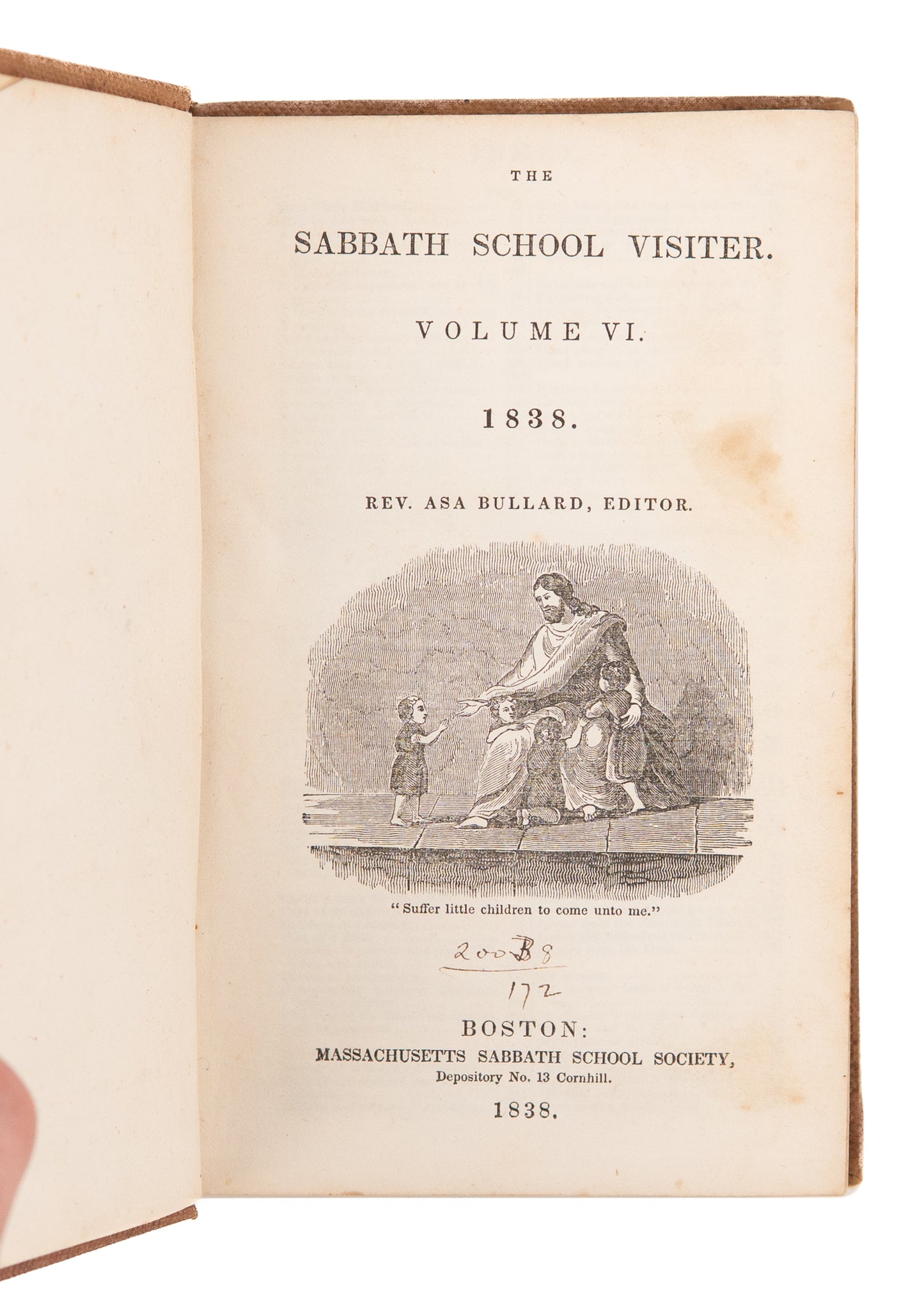 1838 ASA BULLARD. Sabbath School Visiter. Excellent Hawaii Content - Revivals among Children - Emily Dickinson.