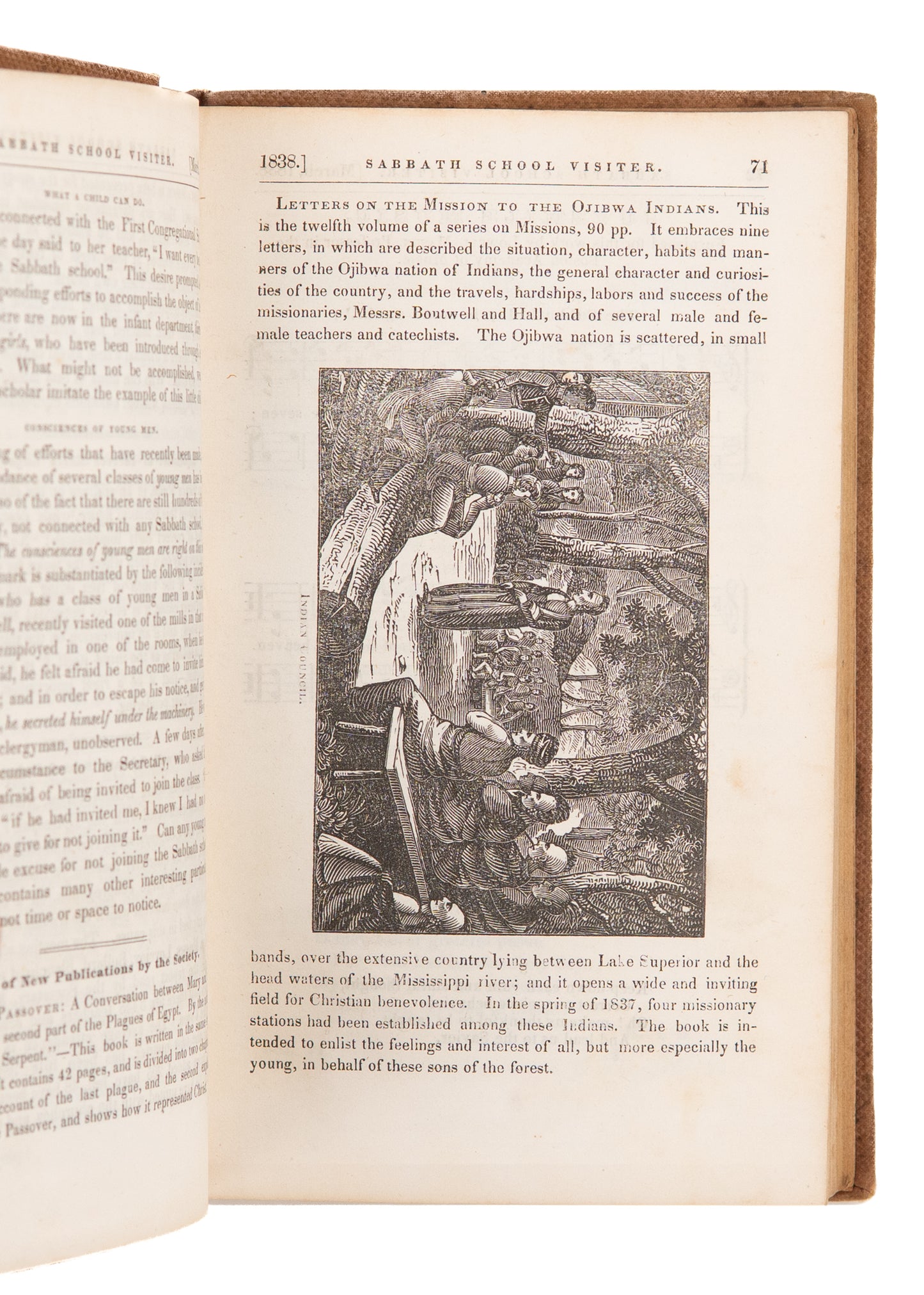 1838 ASA BULLARD. Sabbath School Visiter. Excellent Hawaii Content - Revivals among Children - Emily Dickinson.
