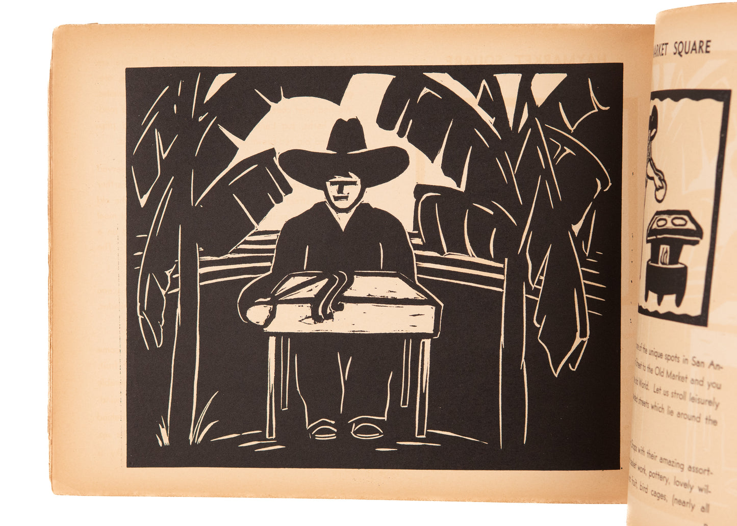 1935 MARY AUBREY KING. San Antonio - Very Scarce 43 Woodcuts by Important Texas Modernist