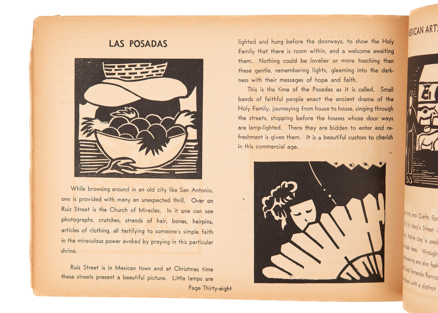 1935 MARY AUBREY KING. San Antonio - Very Scarce 43 Woodcuts by Important Texas Modernist