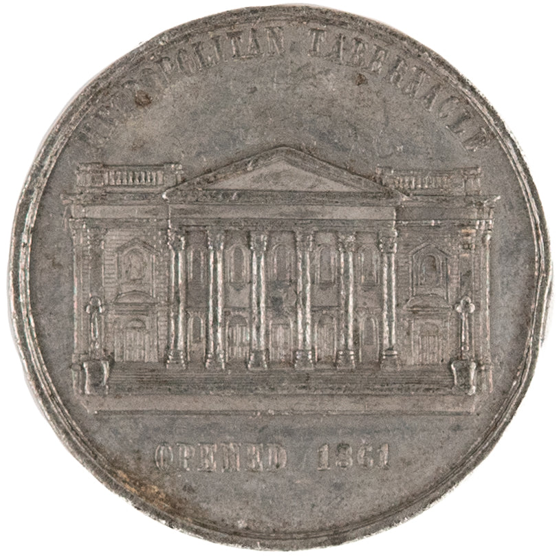 1861 C. H. SPURGEON. Rare Coin Issued to Commemorate Opening of the Metropolitan Tabernacle.