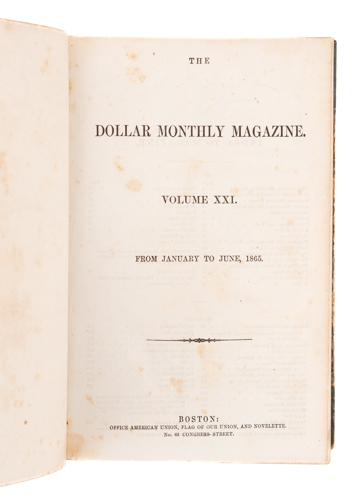 1865 THE DOLLAR MAGAZINE. Civil War, Runaway Slaves, Mormons, and More. Excellent. 1008pp.