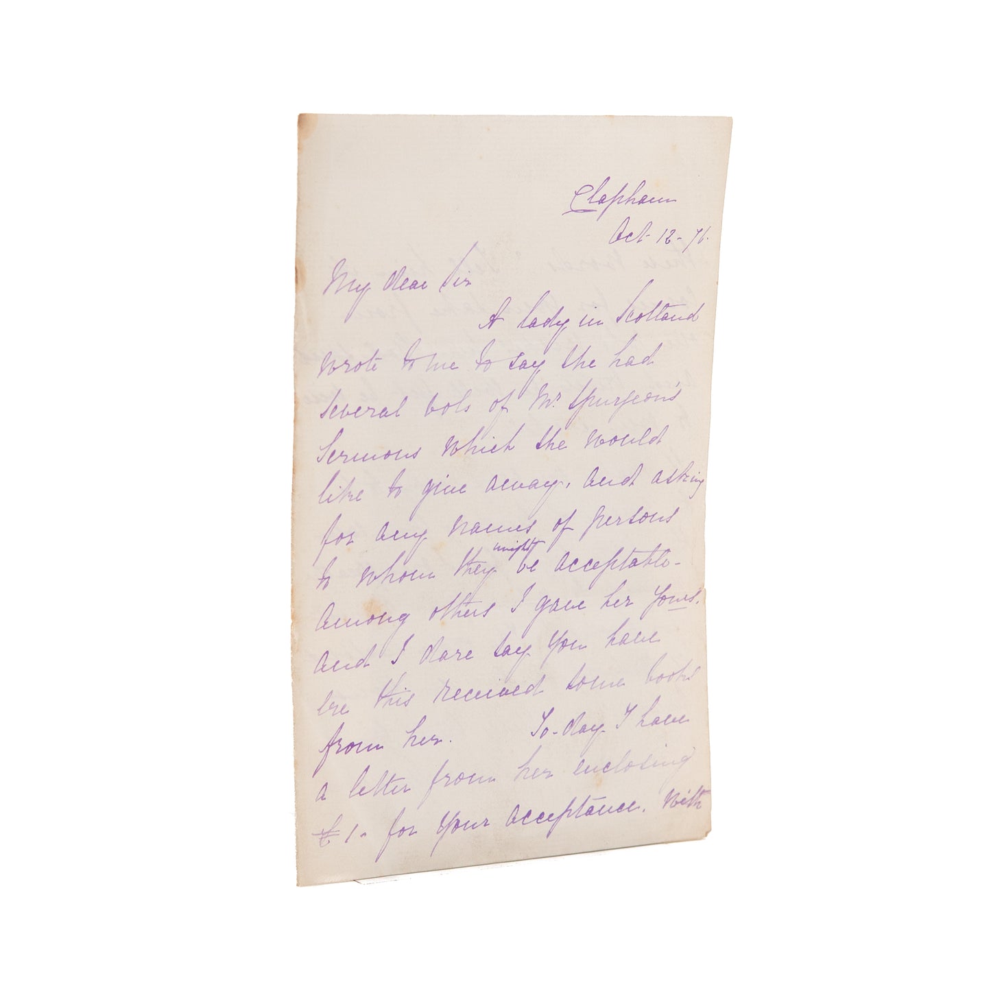 1876 SUSANNAH SPURGEON. Superb Autograph Letter Re: Book Fund and Her Heart for Pastors.