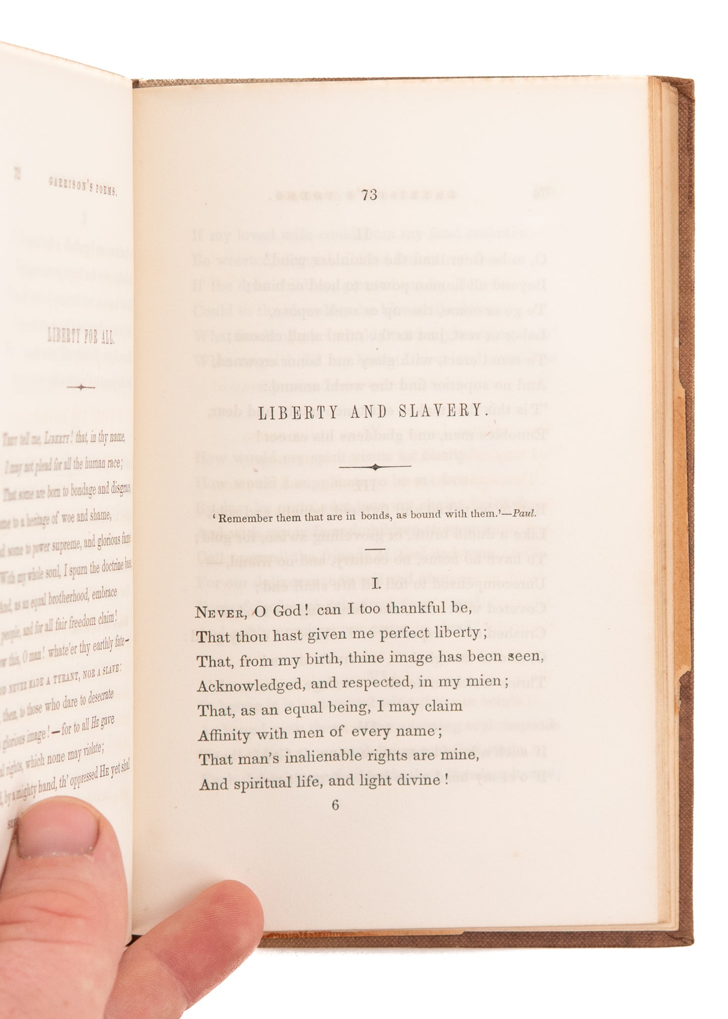 1843 William Lloyd Garrison. Sonnets and Other Poems on the Abolition of Slavery. Abolitionist Provenance.