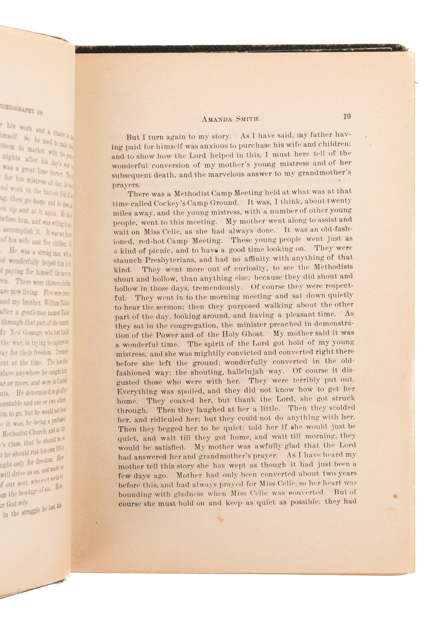 1893 MRS. AMANDA SMITH. Lord's Dealings with Amanda Smith - The Colored Evangelist. First Edition.