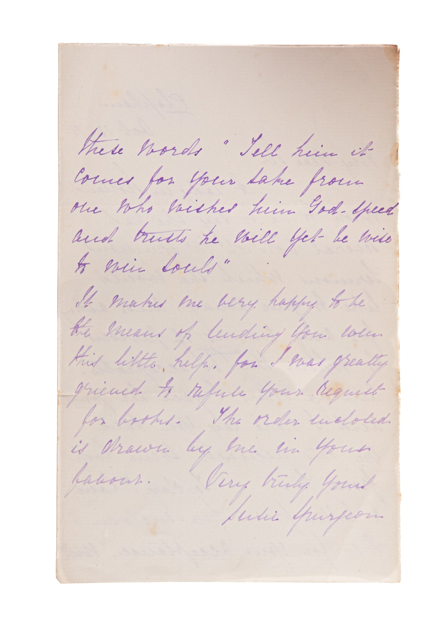 1876 SUSANNAH SPURGEON. Superb Autograph Letter Re: Book Fund and Her Heart for Pastors.