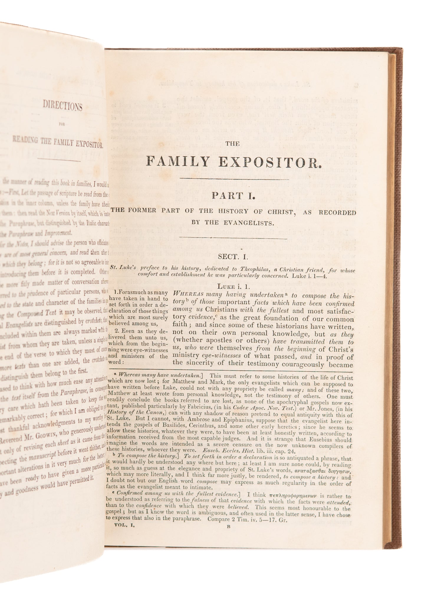 1828 PHILIP DODDRIDGE. The Family Expositor: The New Testament Gospels in Two Volumes.