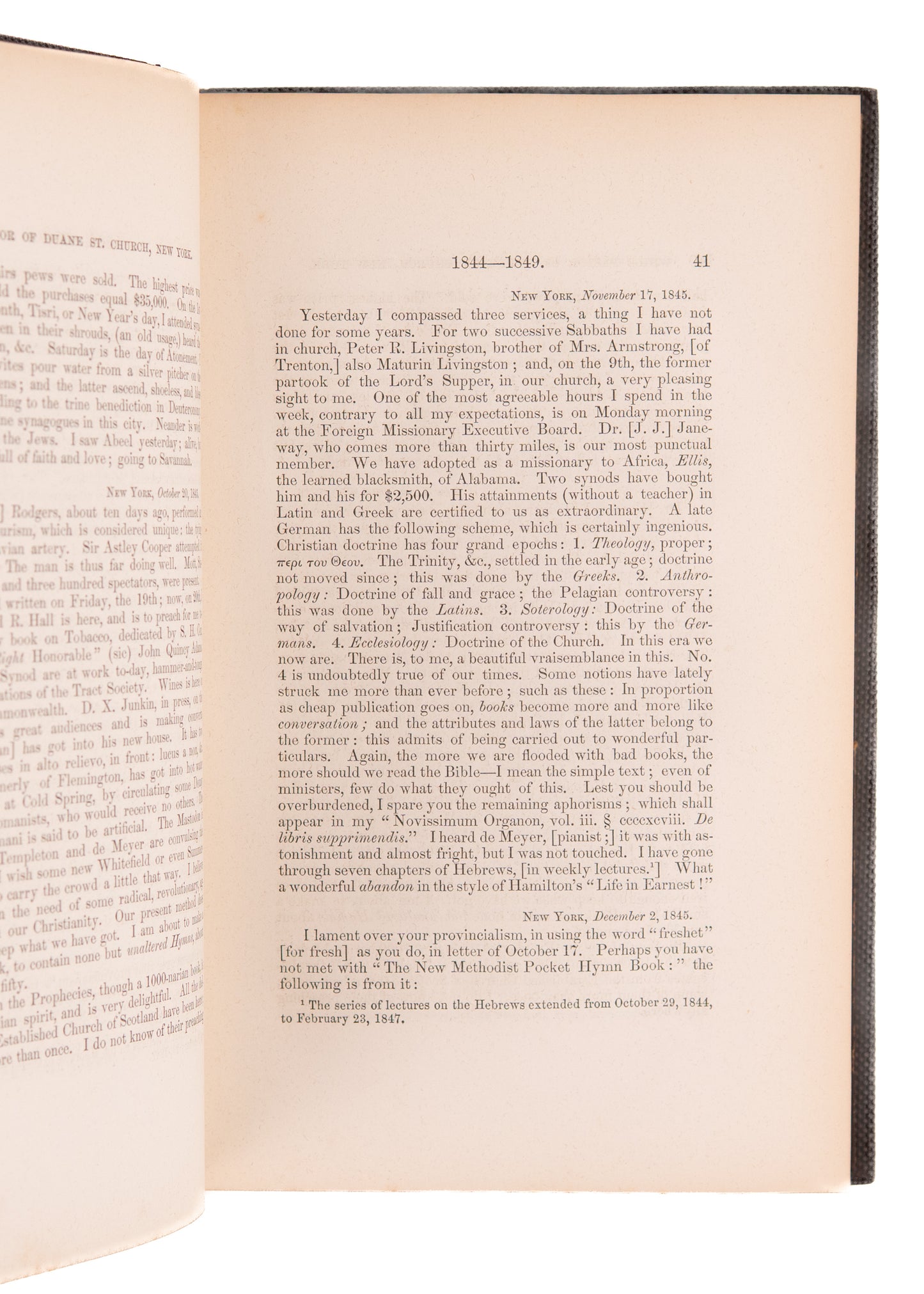 1860 J. W. ALEXANDER. Correspondence of Princeton Divine, J. W. Alexander. Revival, Slavery, &c.